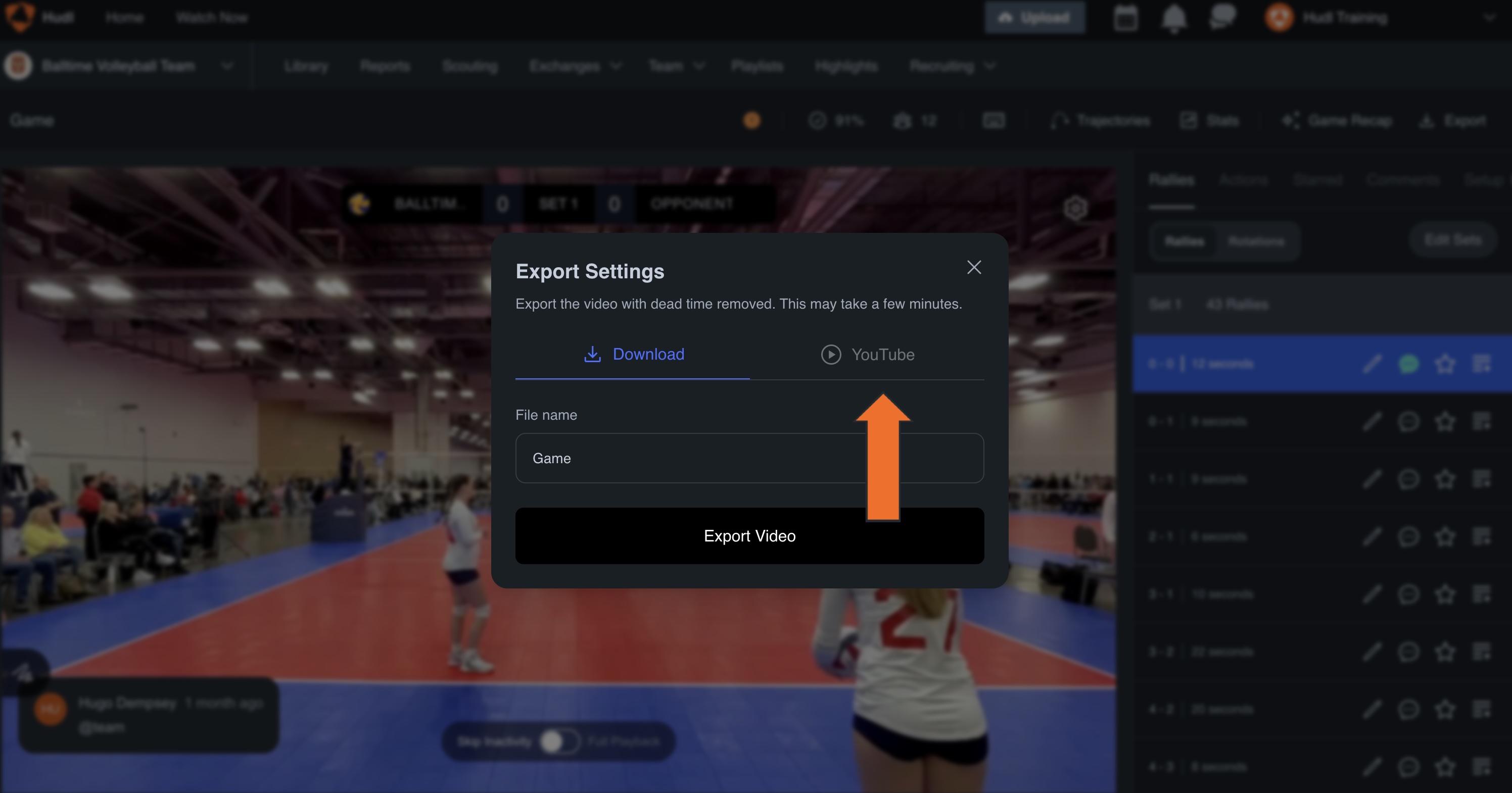Export Video to YouTube with Deadtime Removed • Hudl Support