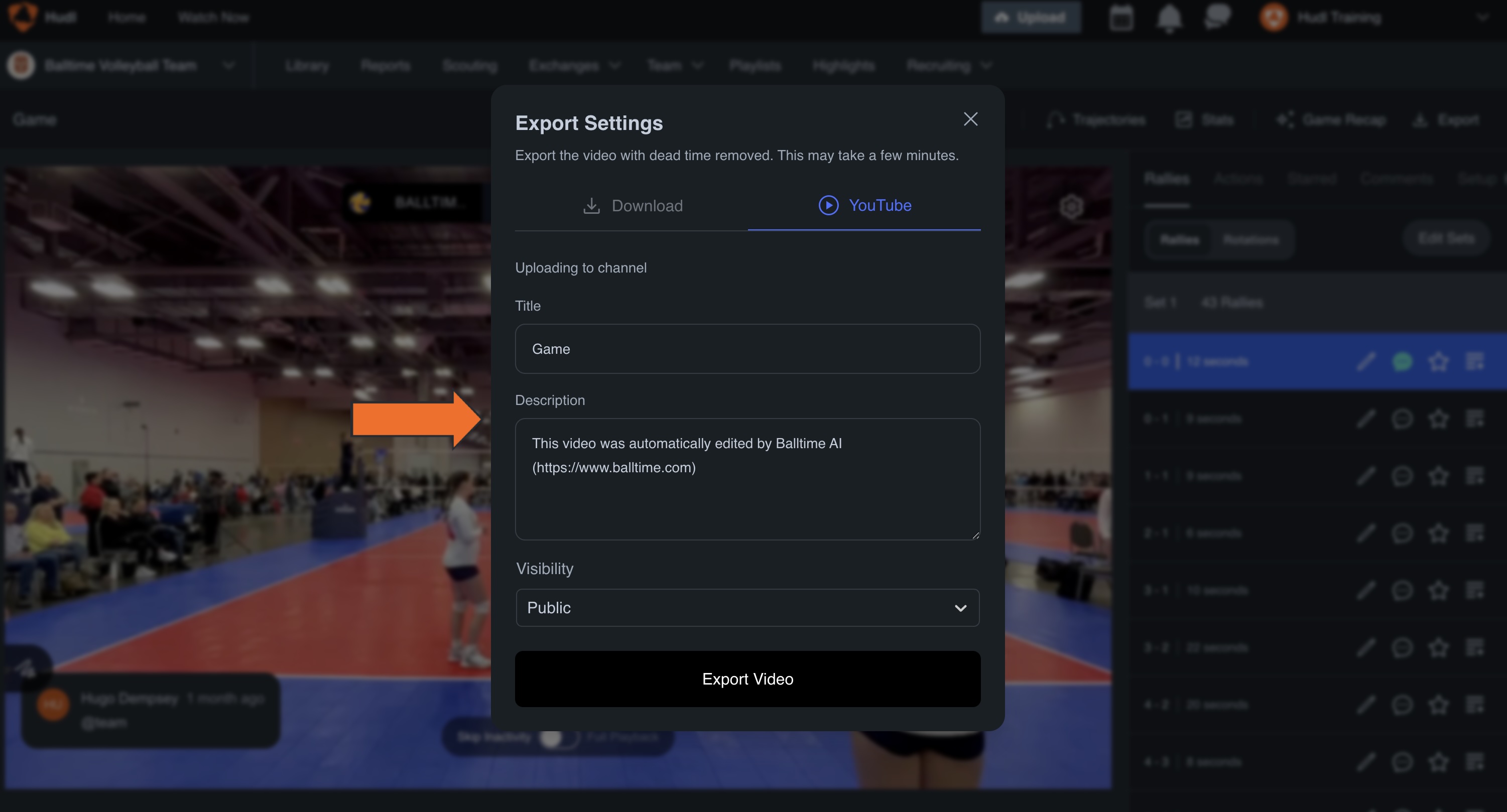 Export Video to YouTube with Deadtime Removed • Hudl Support