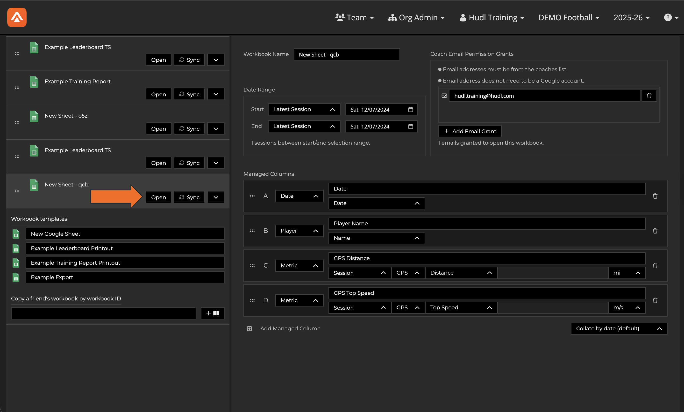Create a New Workbook • Hudl Support