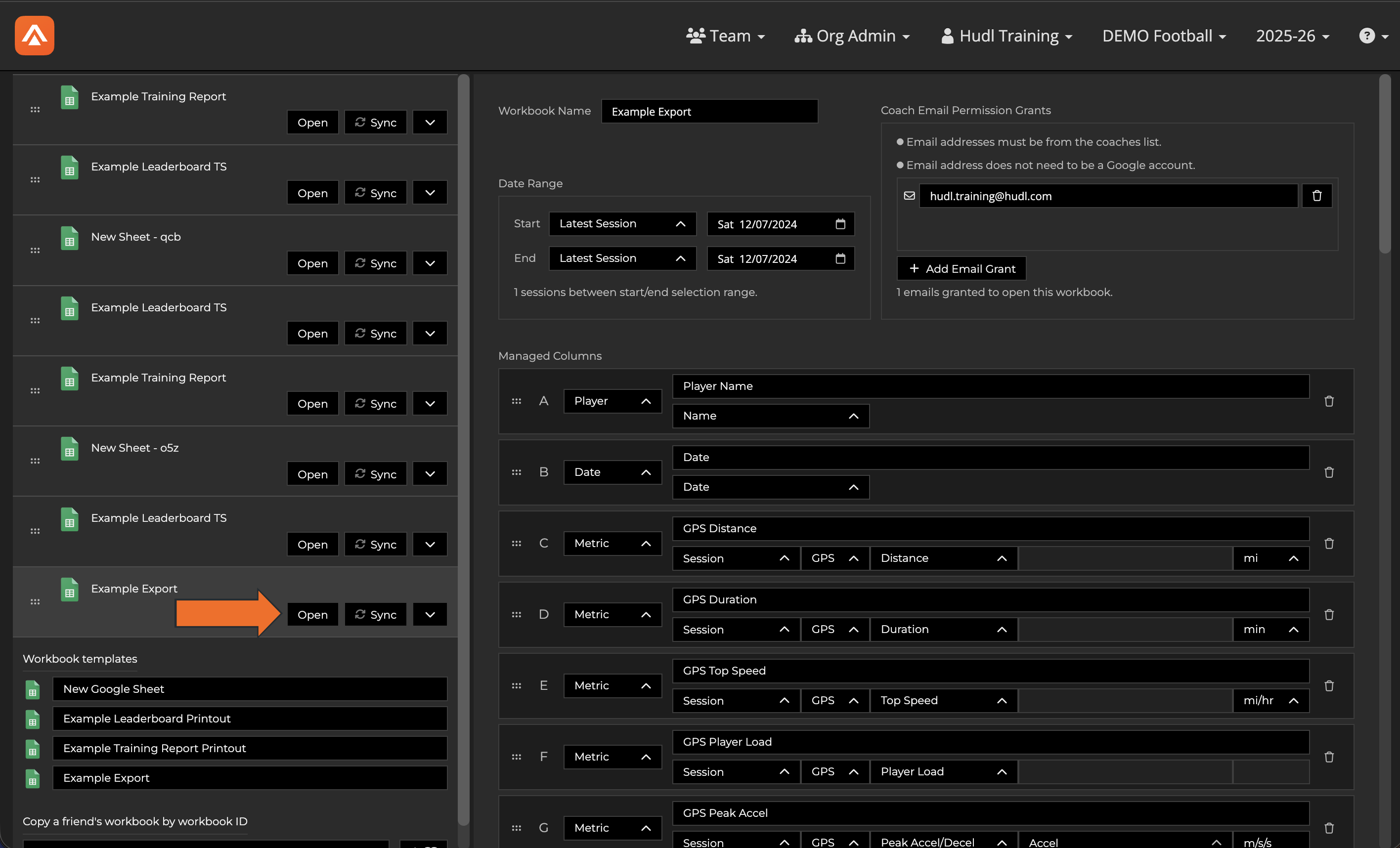 Export a Workbook • Hudl Support