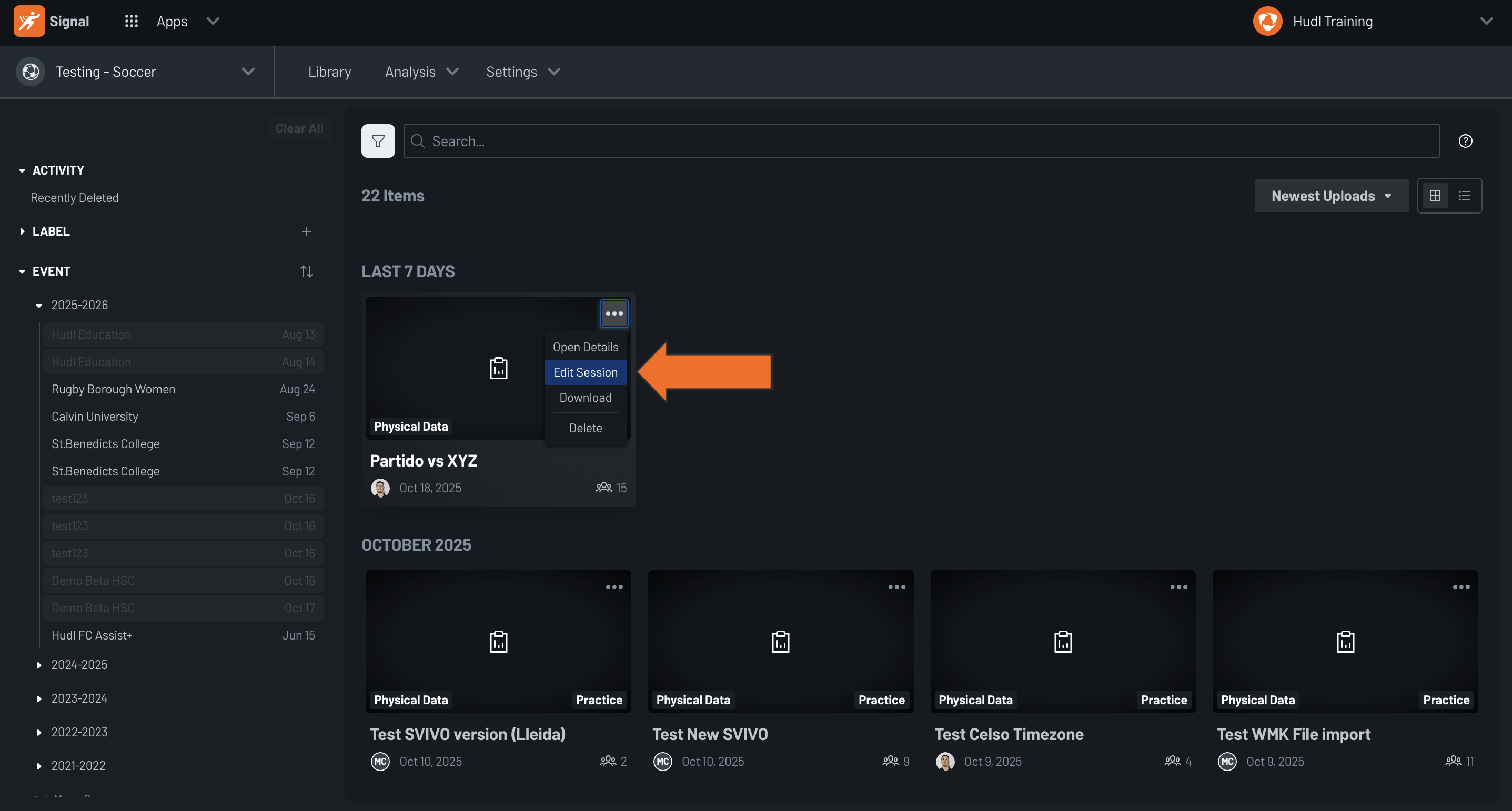 Edit Session Details • Hudl Support