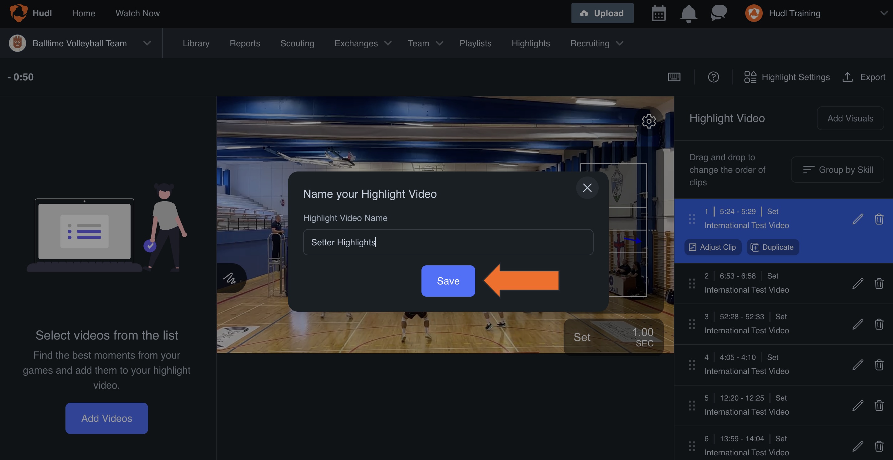 Create AI-Generated Highlights • Balltime • Hudl Support