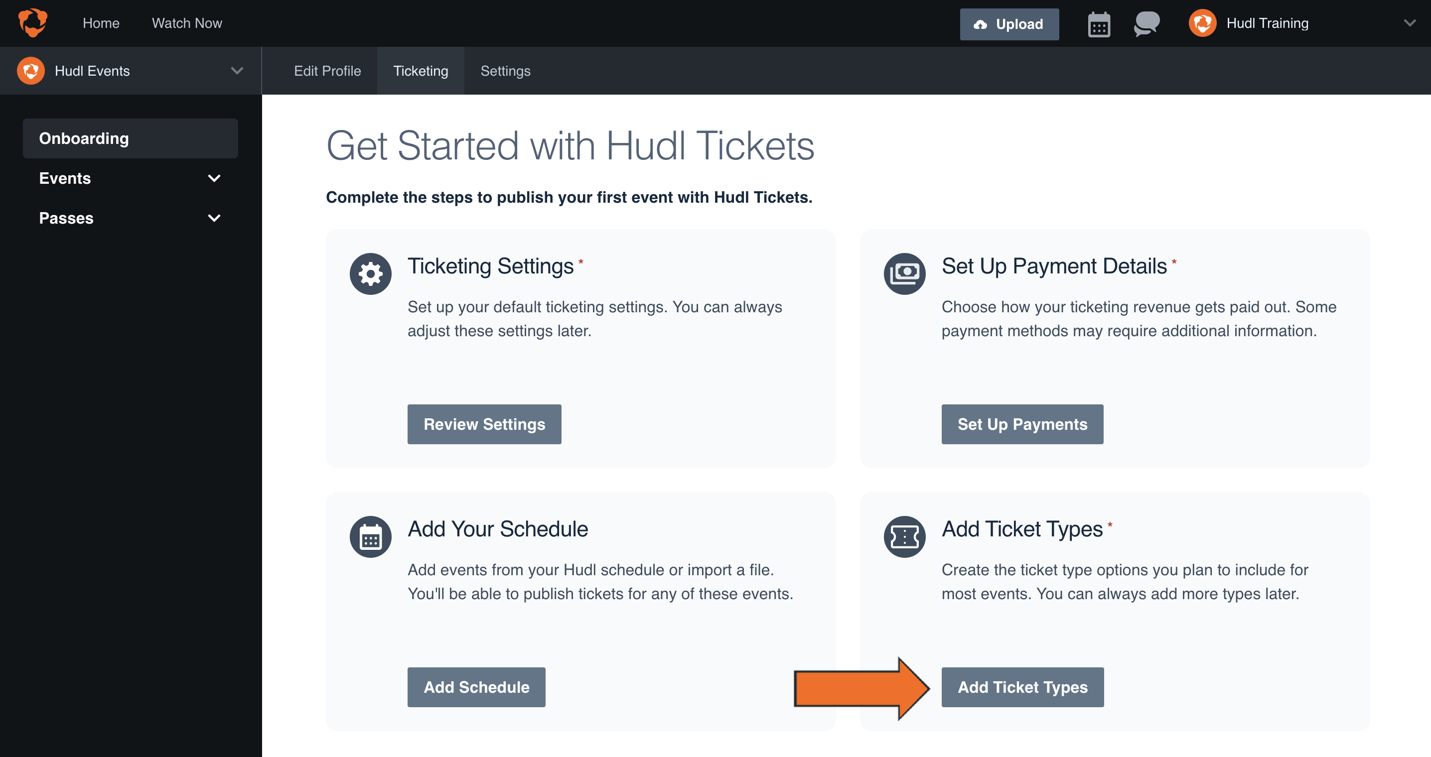 Ajouter des types de billets • Hudl Support