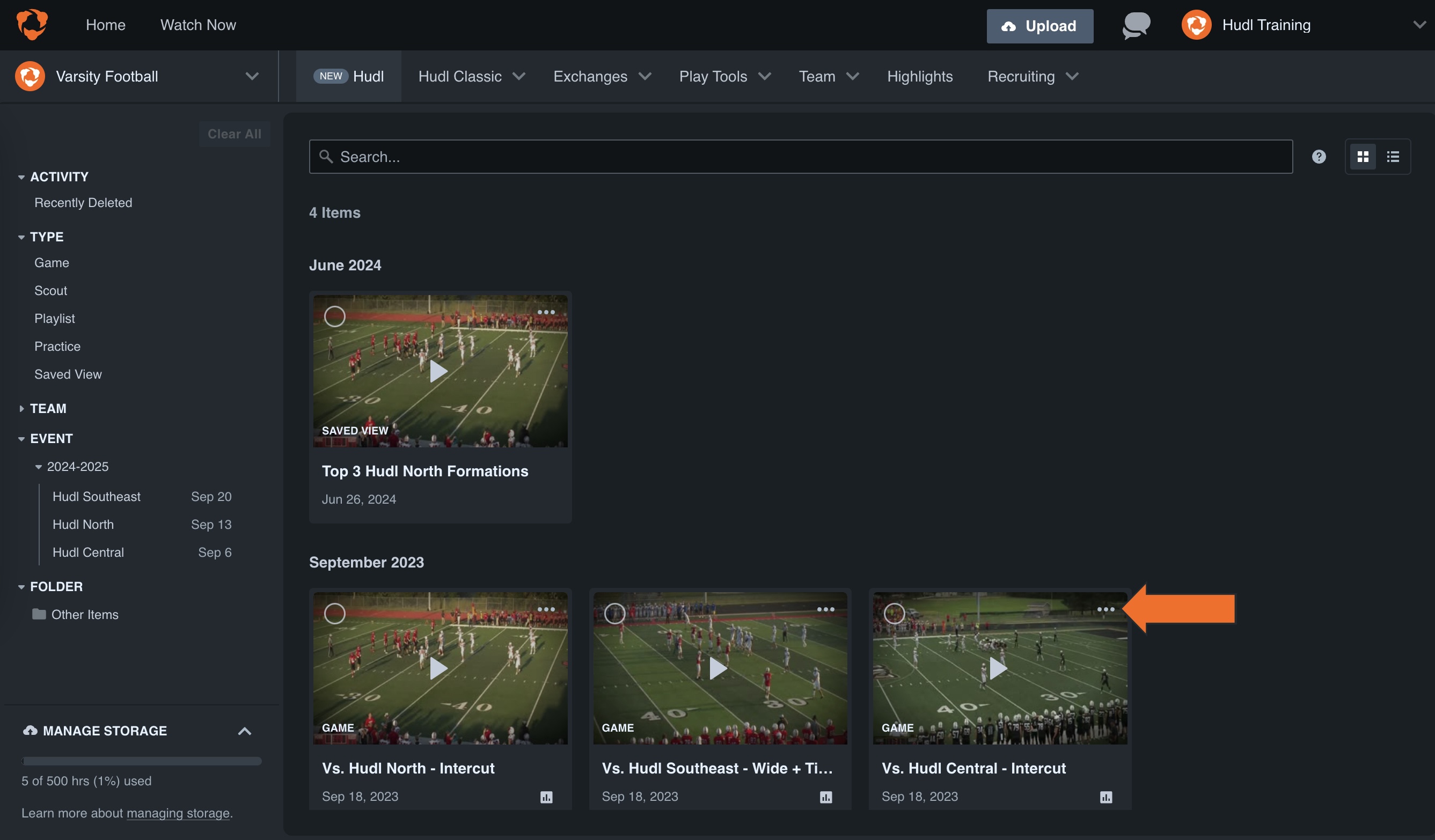 Export Breakdown Data • American Football • Hudl Support