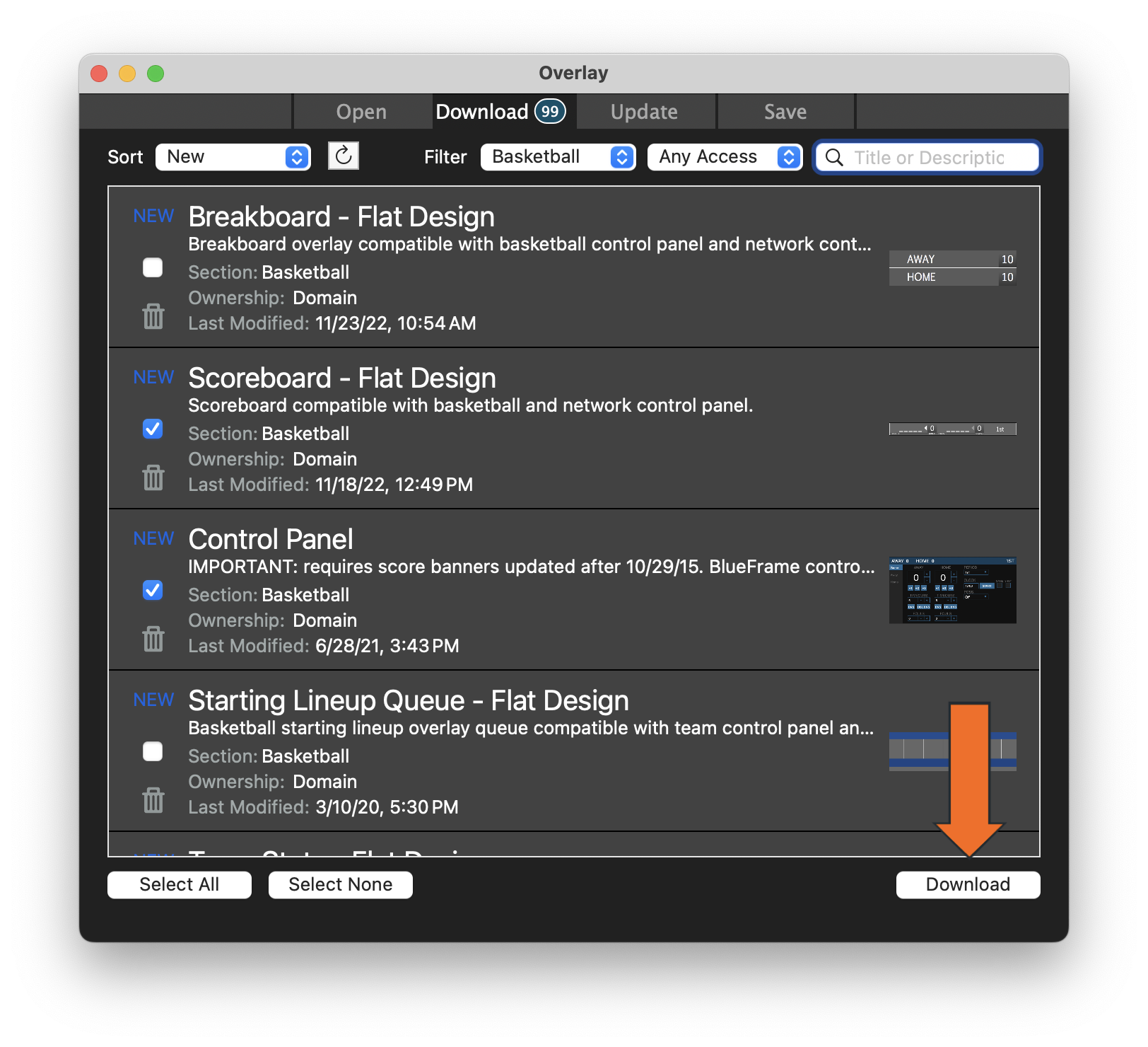 Add Control Panel Overlay • Hudl Support
