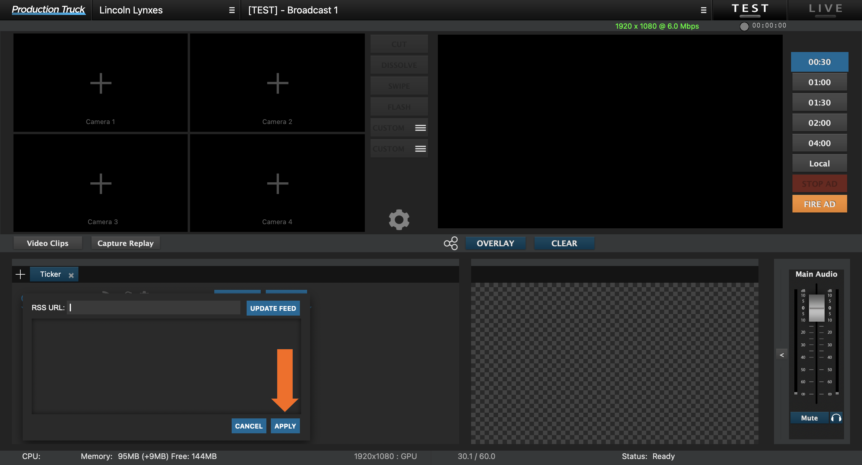 Add Ticker Overlay • Hudl Support