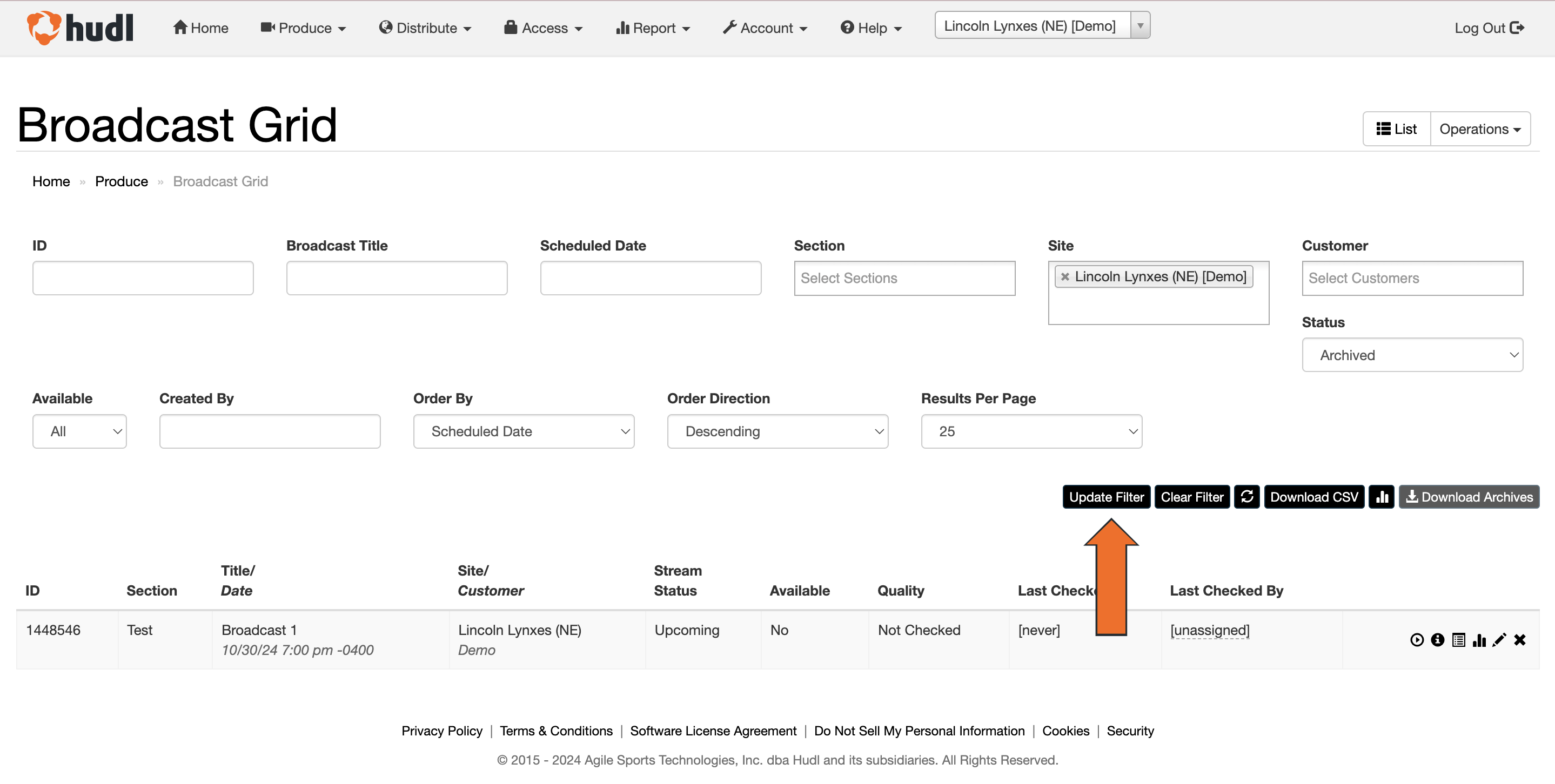 Export Livestream List • Hudl Support