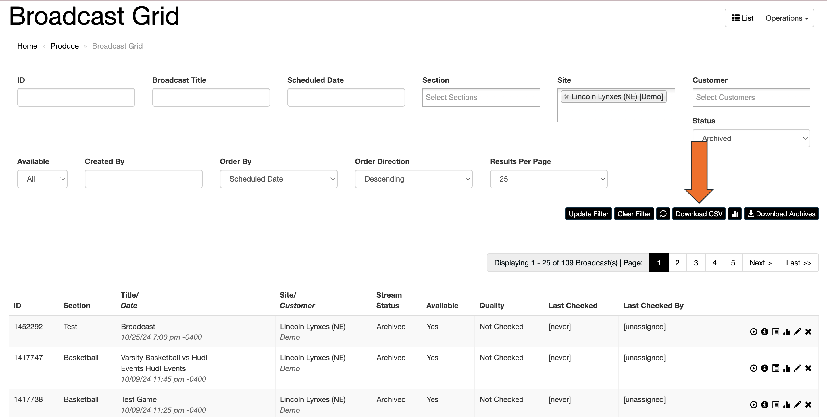 Export Livestream List • Hudl Support