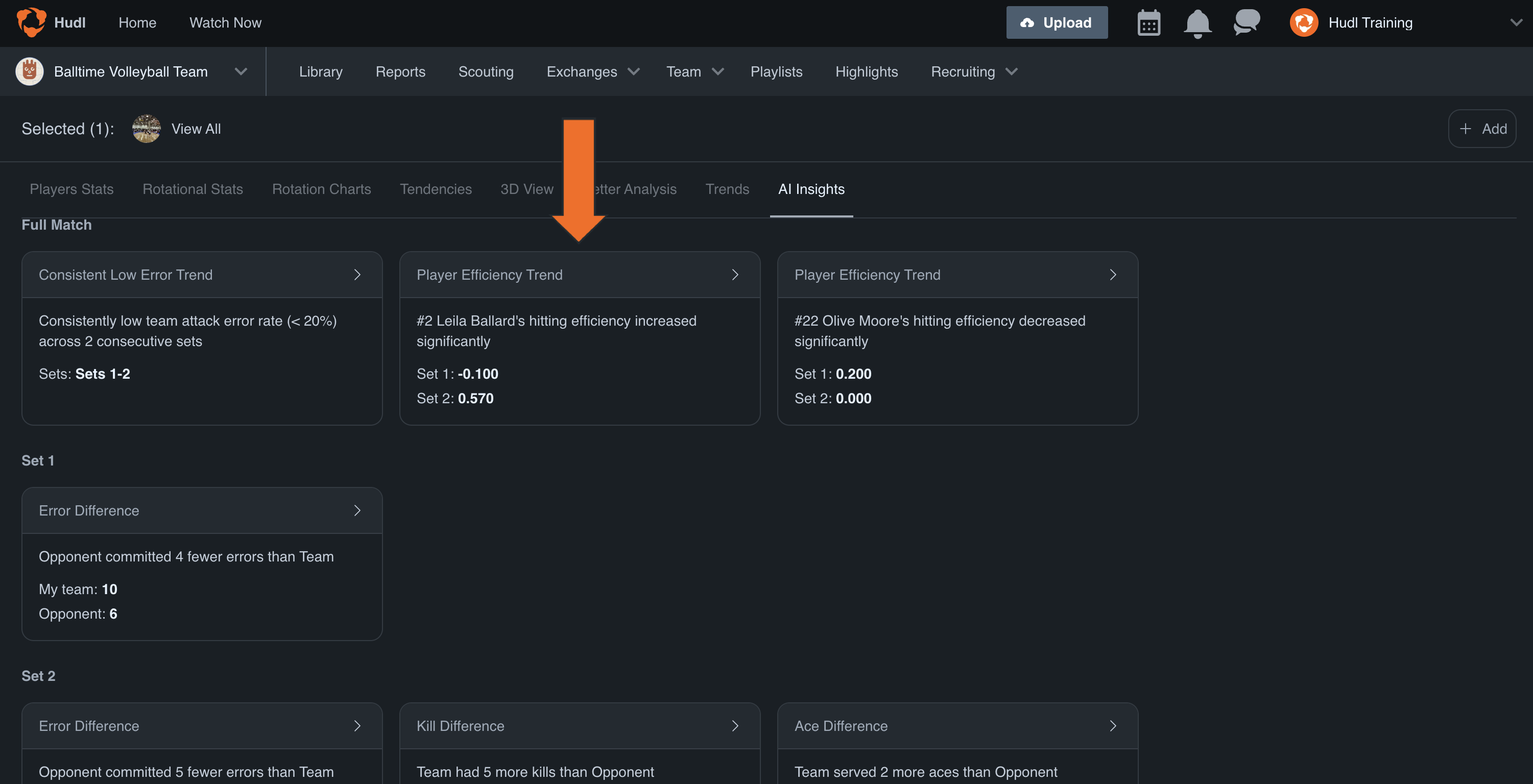 View AI Insights Report • Hudl Support