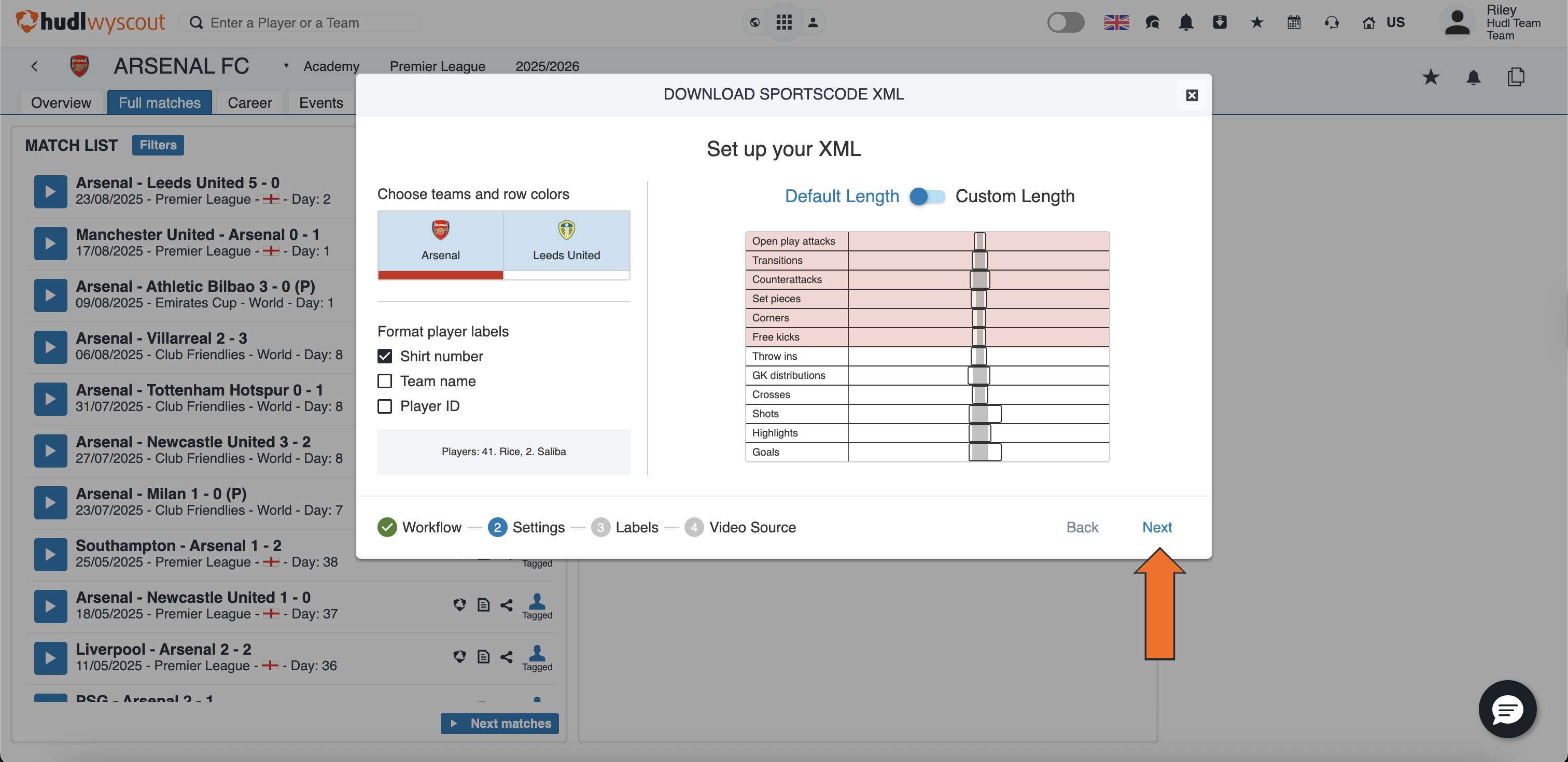 Download Customized XML from Wyscout • Hudl Support