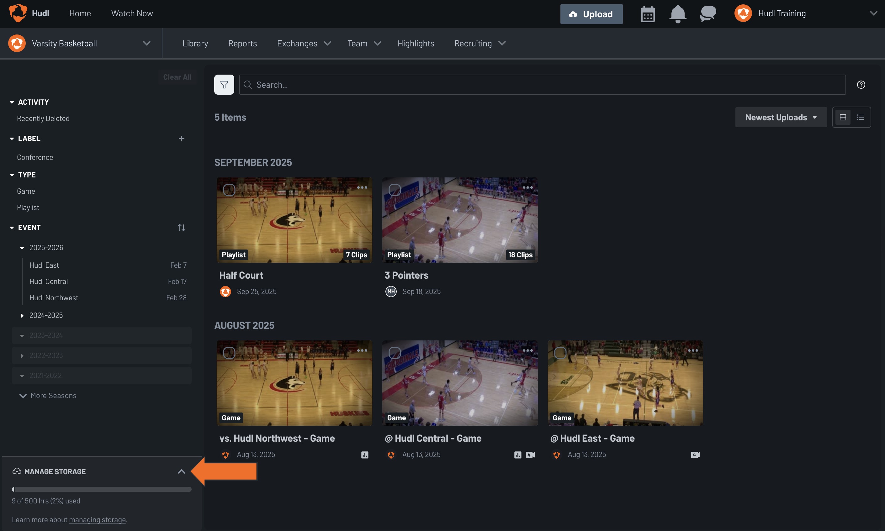 Manage Storage Hours • Hudl Support