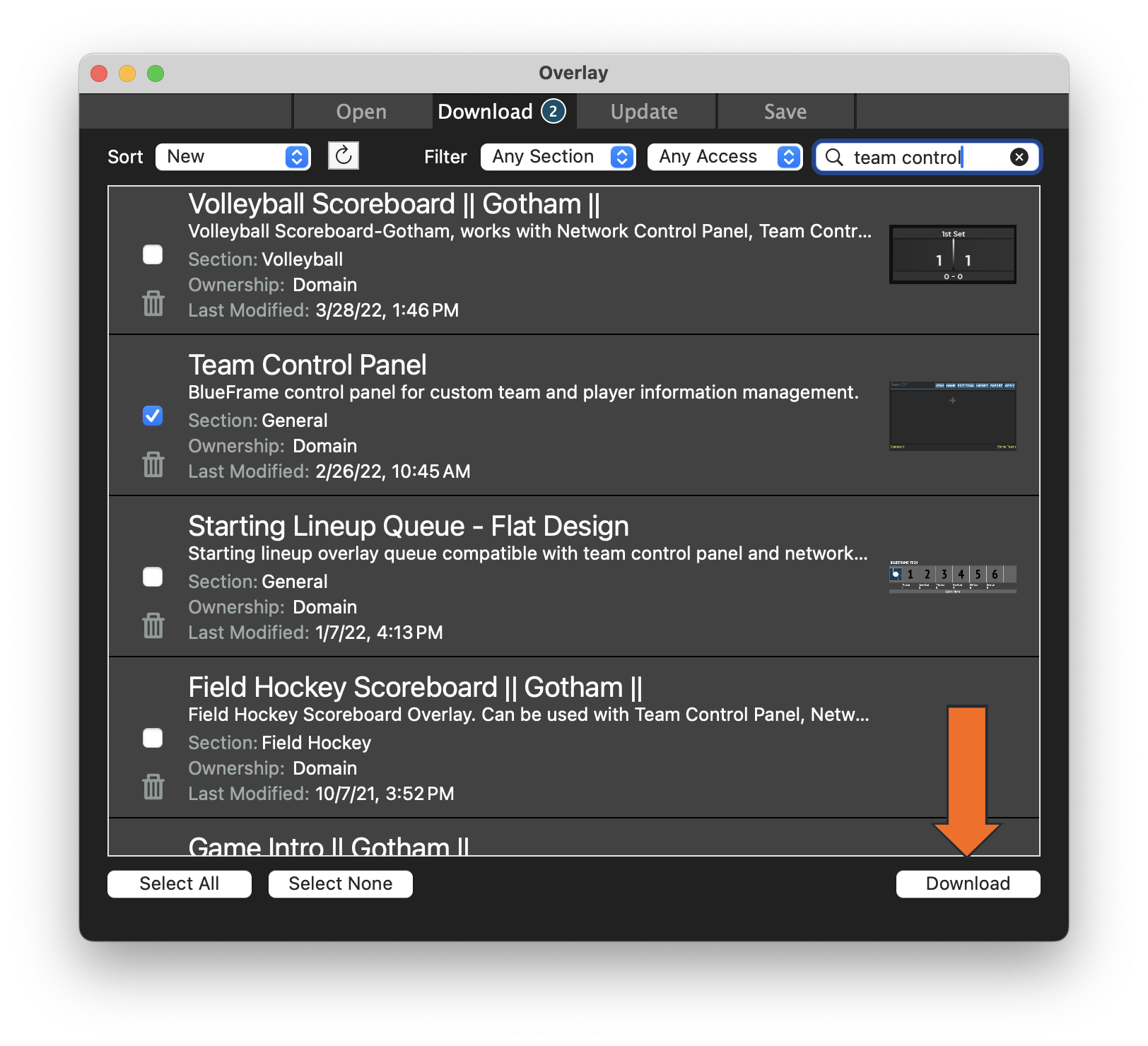 Add Team Control Panel Overlay • Hudl Support