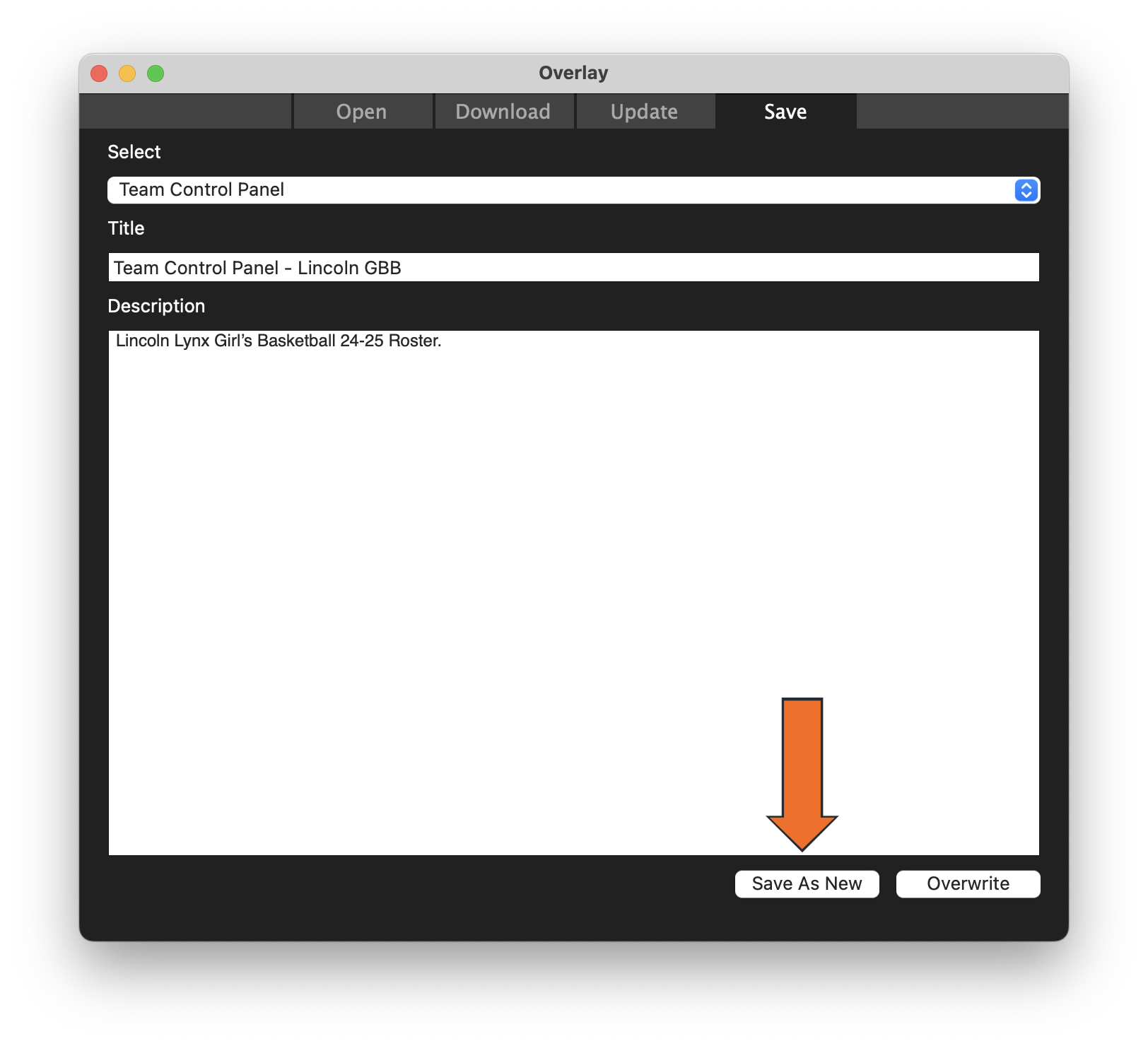Add Team Control Panel Overlay • Hudl Support