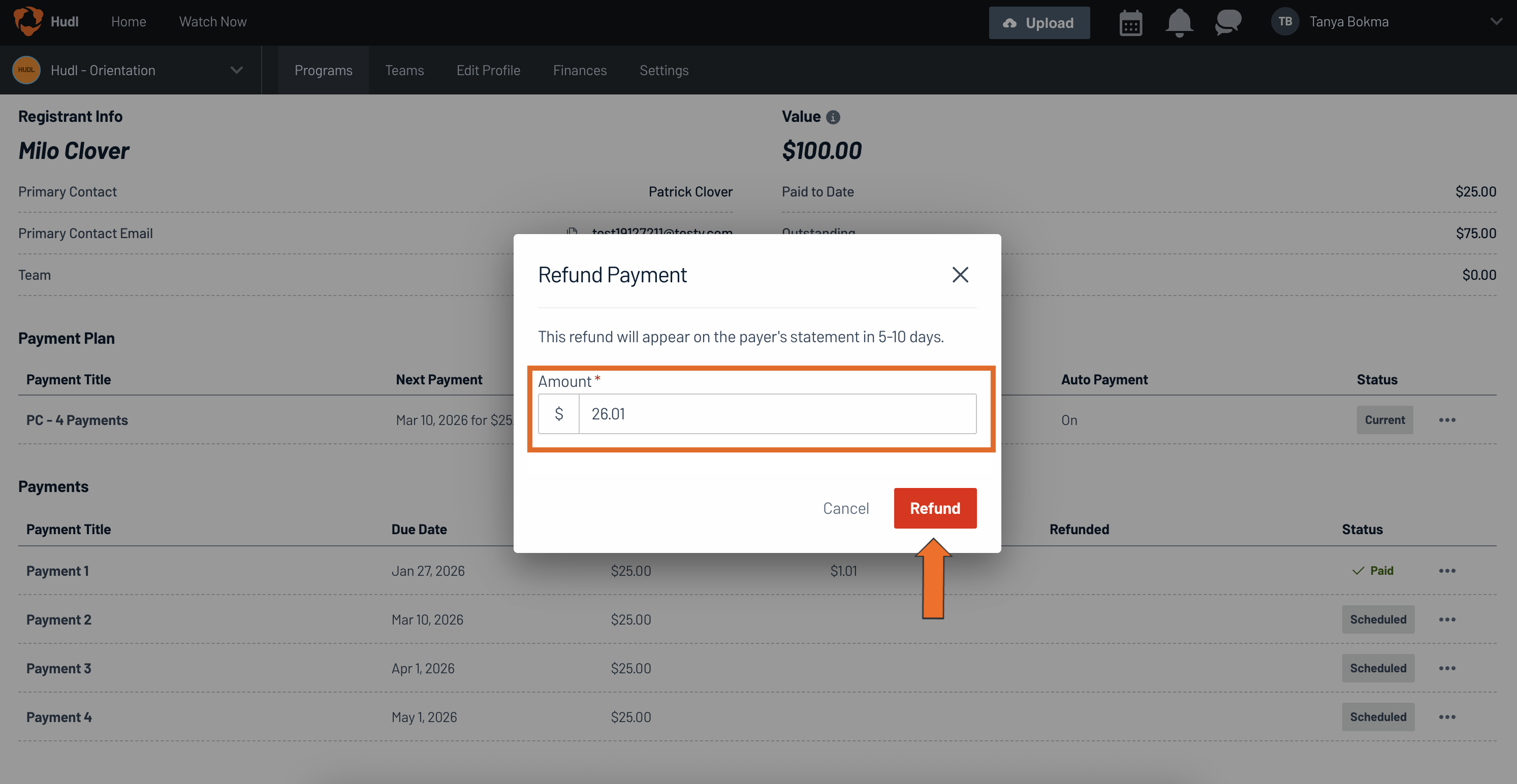 Manage Customer Refunds • Hudl Support