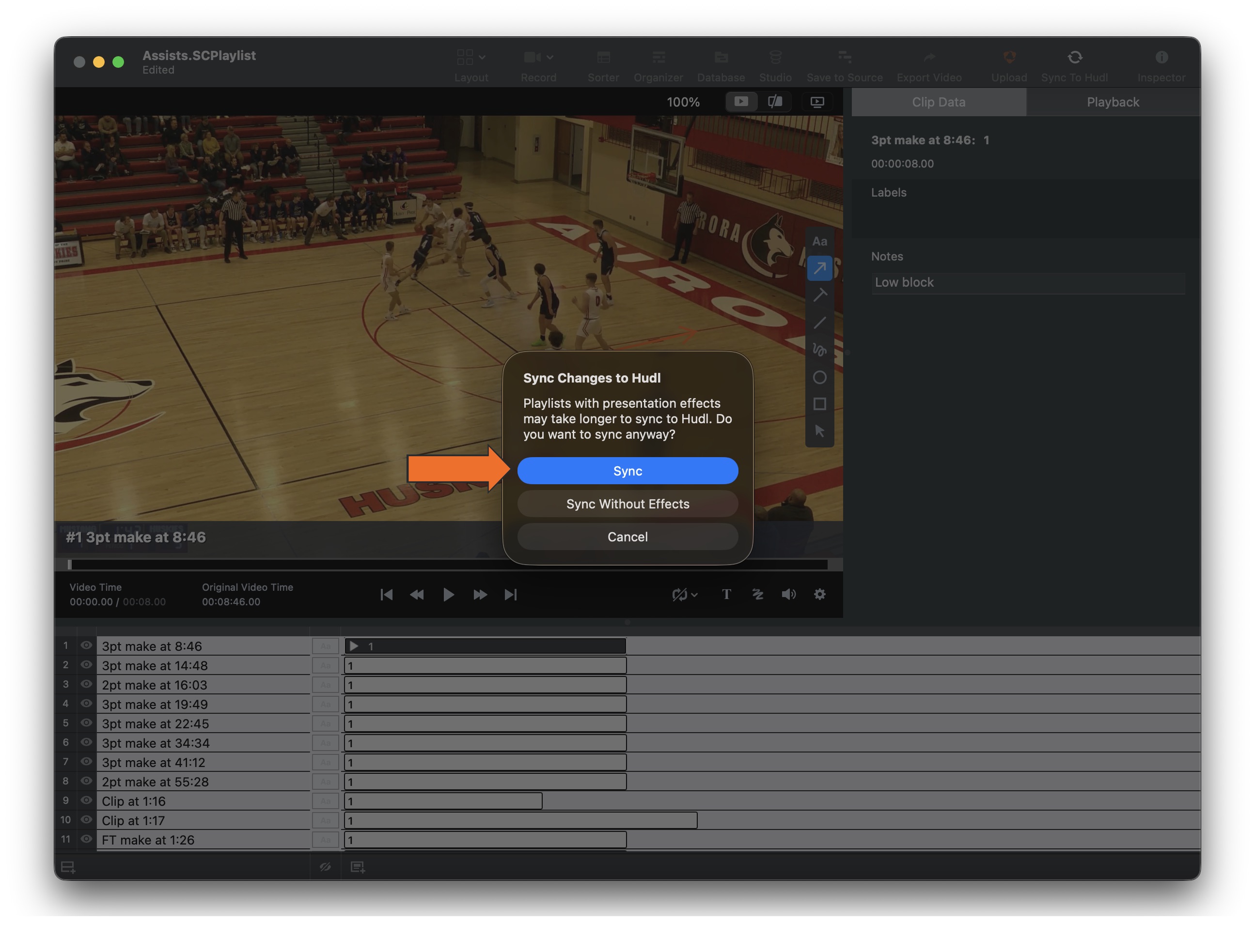 Sync Sportscode Playlist to Hudl • Hudl Support