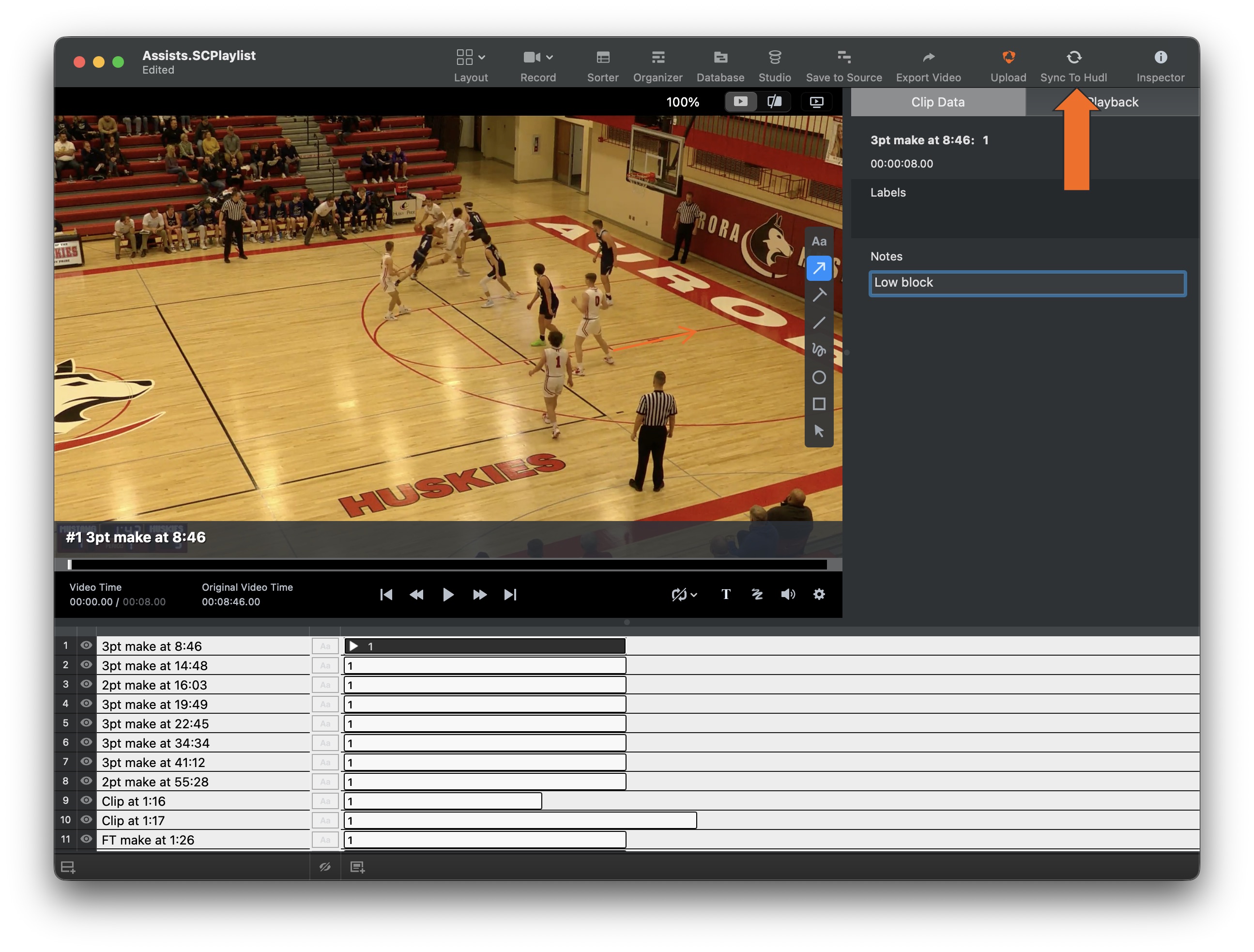 Sync Sportscode Playlist to Hudl • Hudl Support