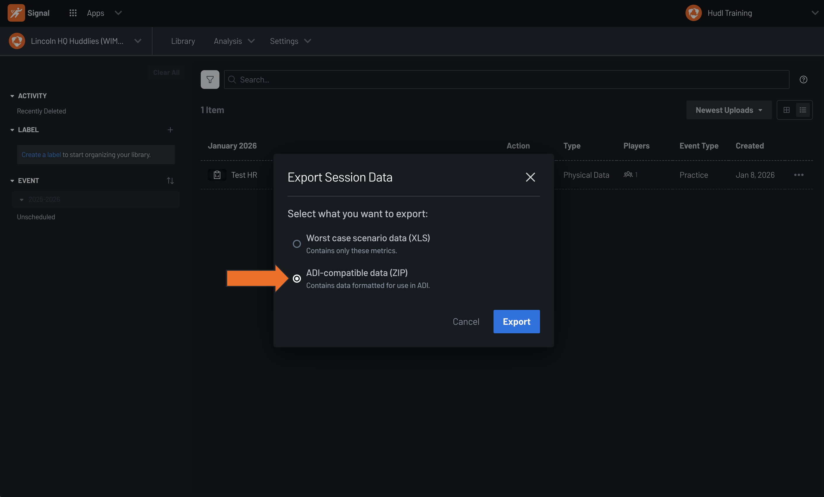 Export Sessions from Hudl Signal • Hudl Support