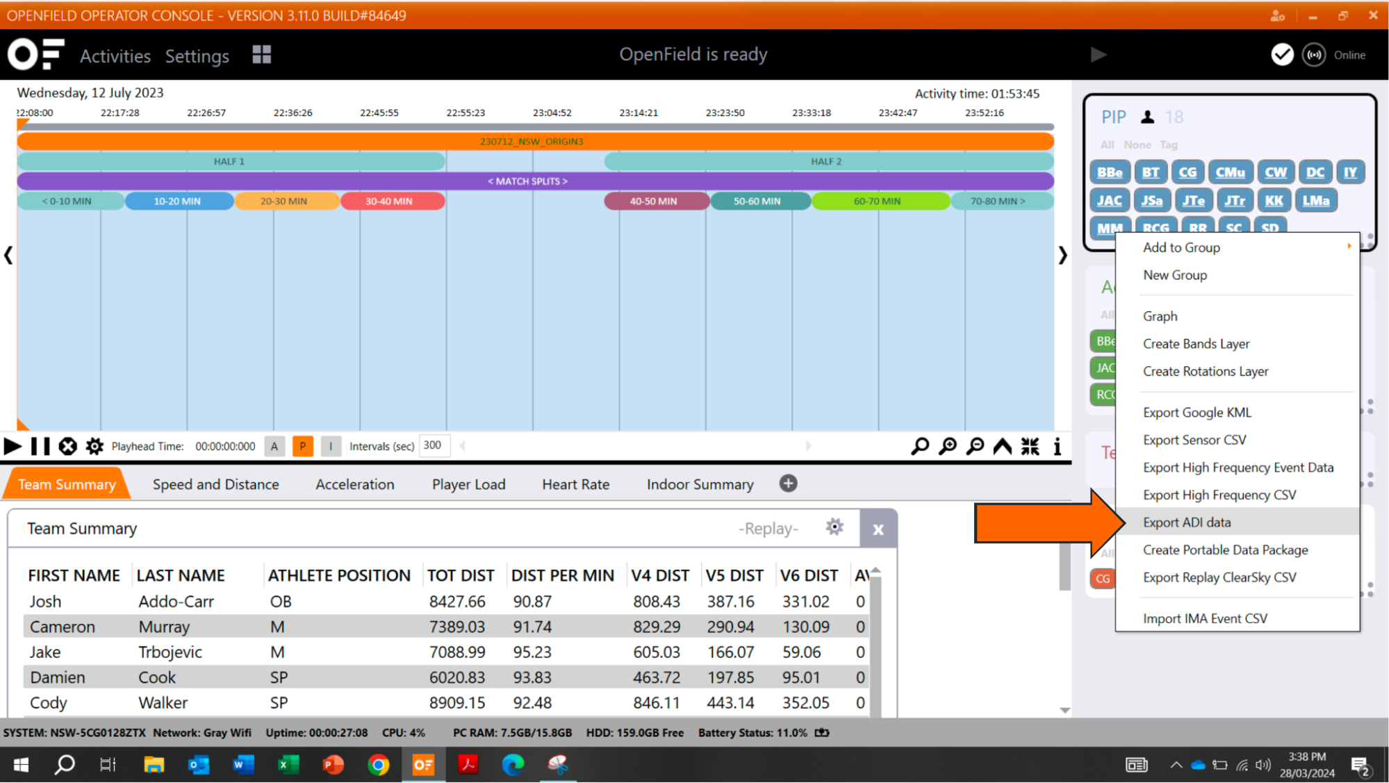 Export Sessions from Catapult • Hudl Support
