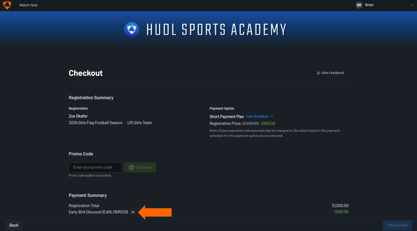 Discount Codes for Registrants (Parent Resource) • Hudl Support