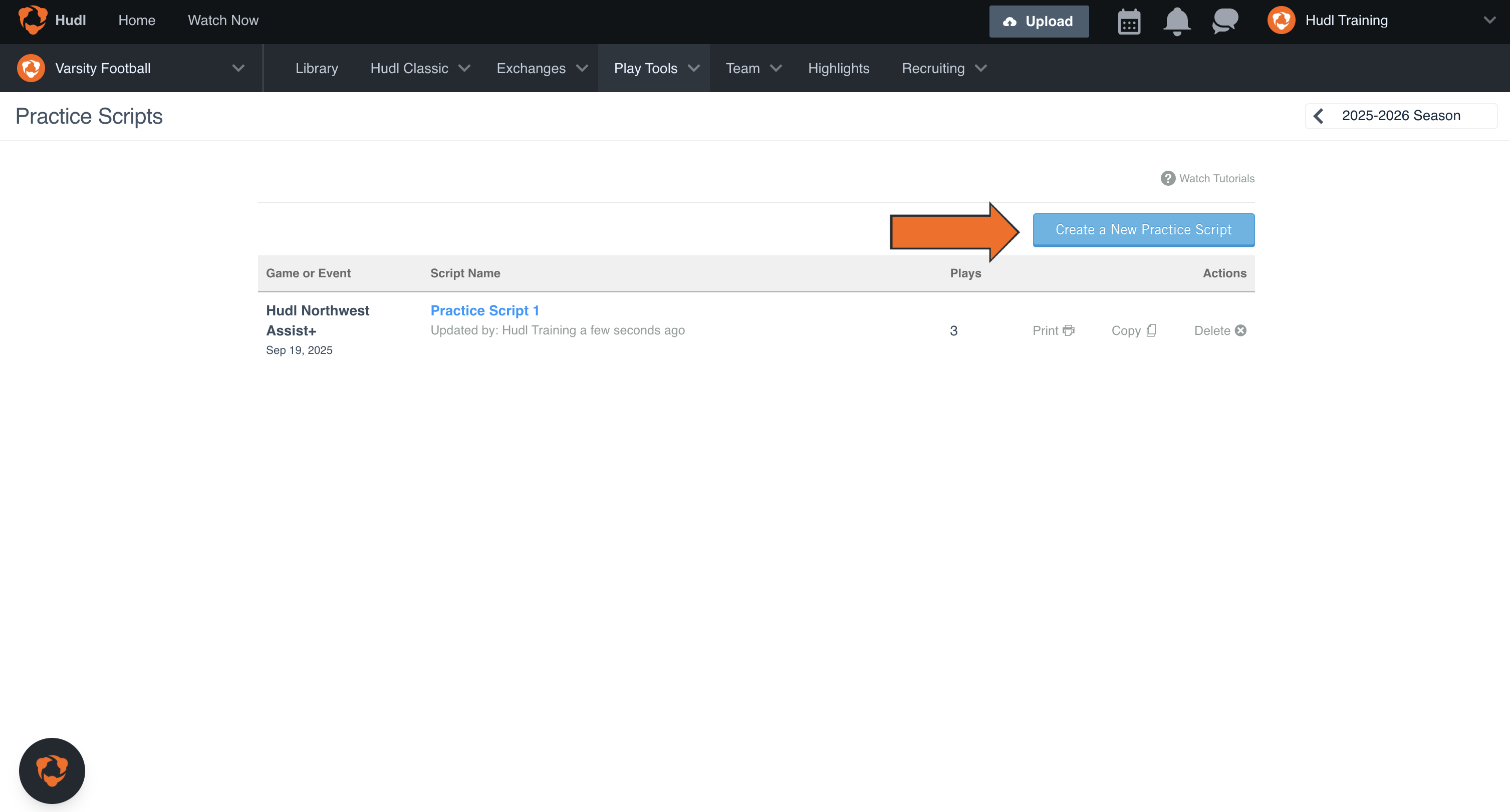 Create a Practice Script • Hudl Support