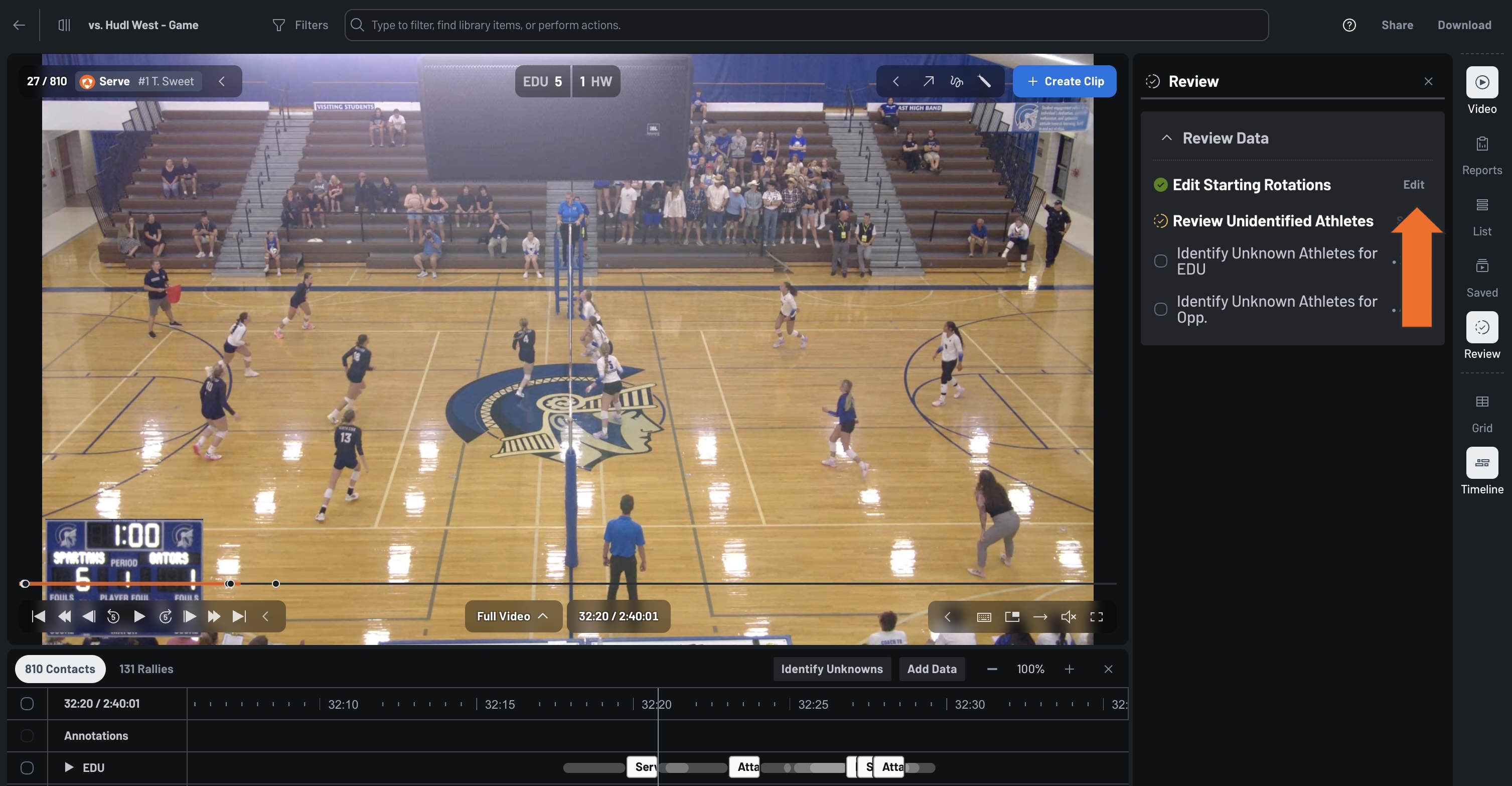 Add or Edit Starting Rotations • Hudl Support