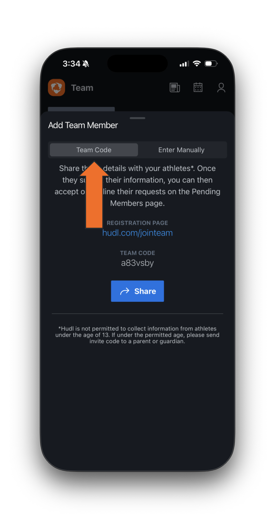Add Athletes with Invite Codes • Hudl Support