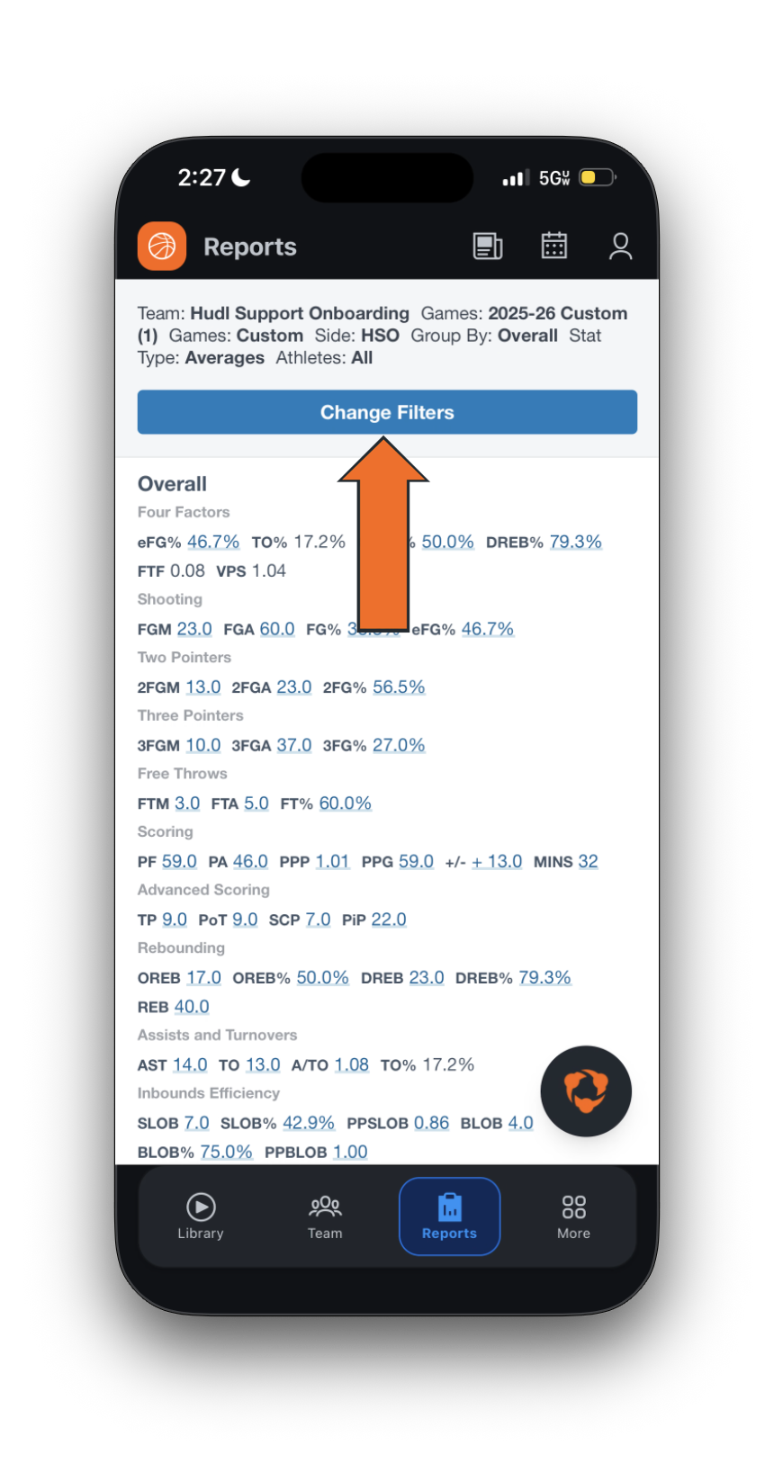 View the Stats Report • Hudl Support