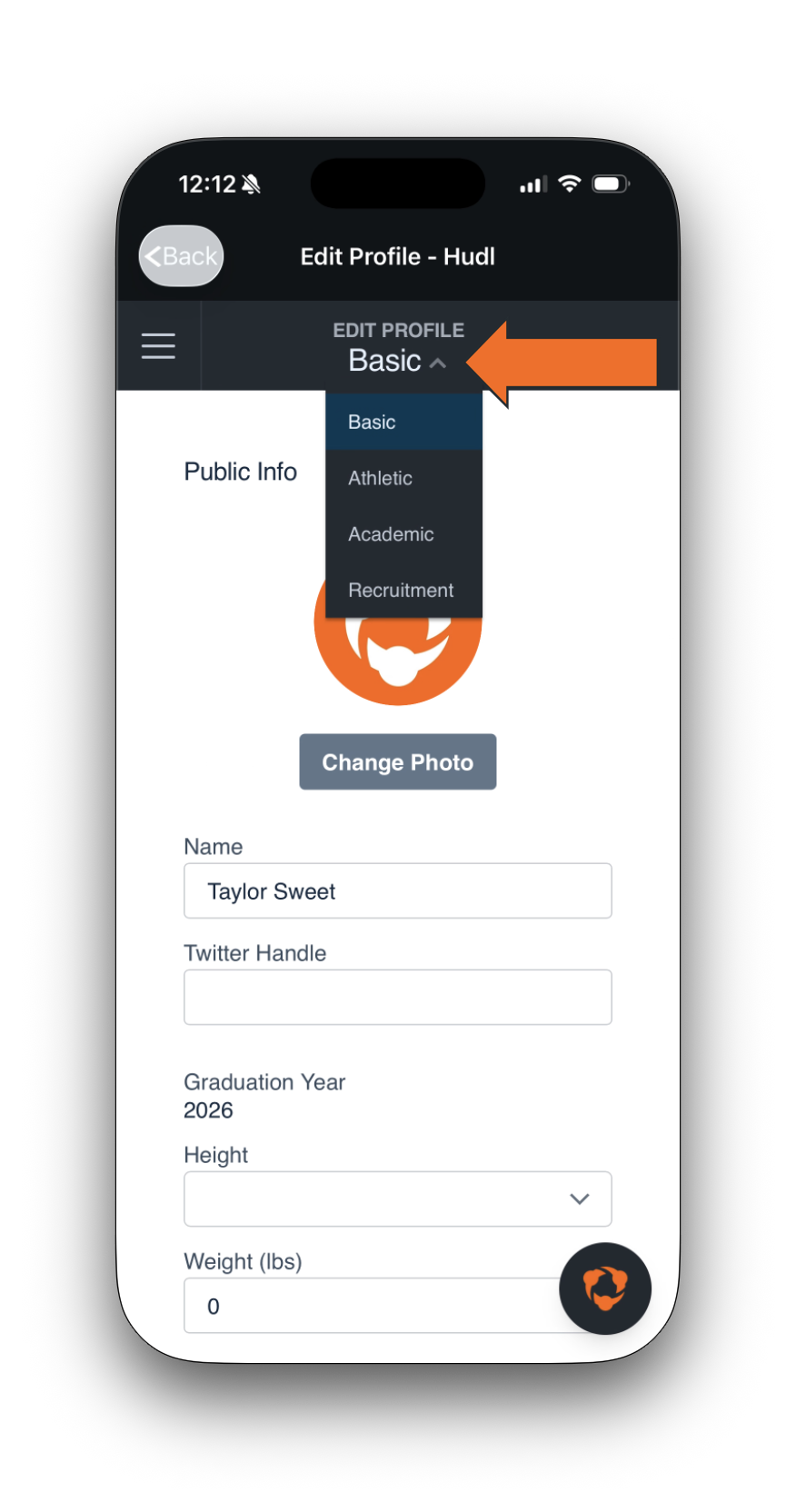 Edit Your Profile • Athlete • Hudl Support