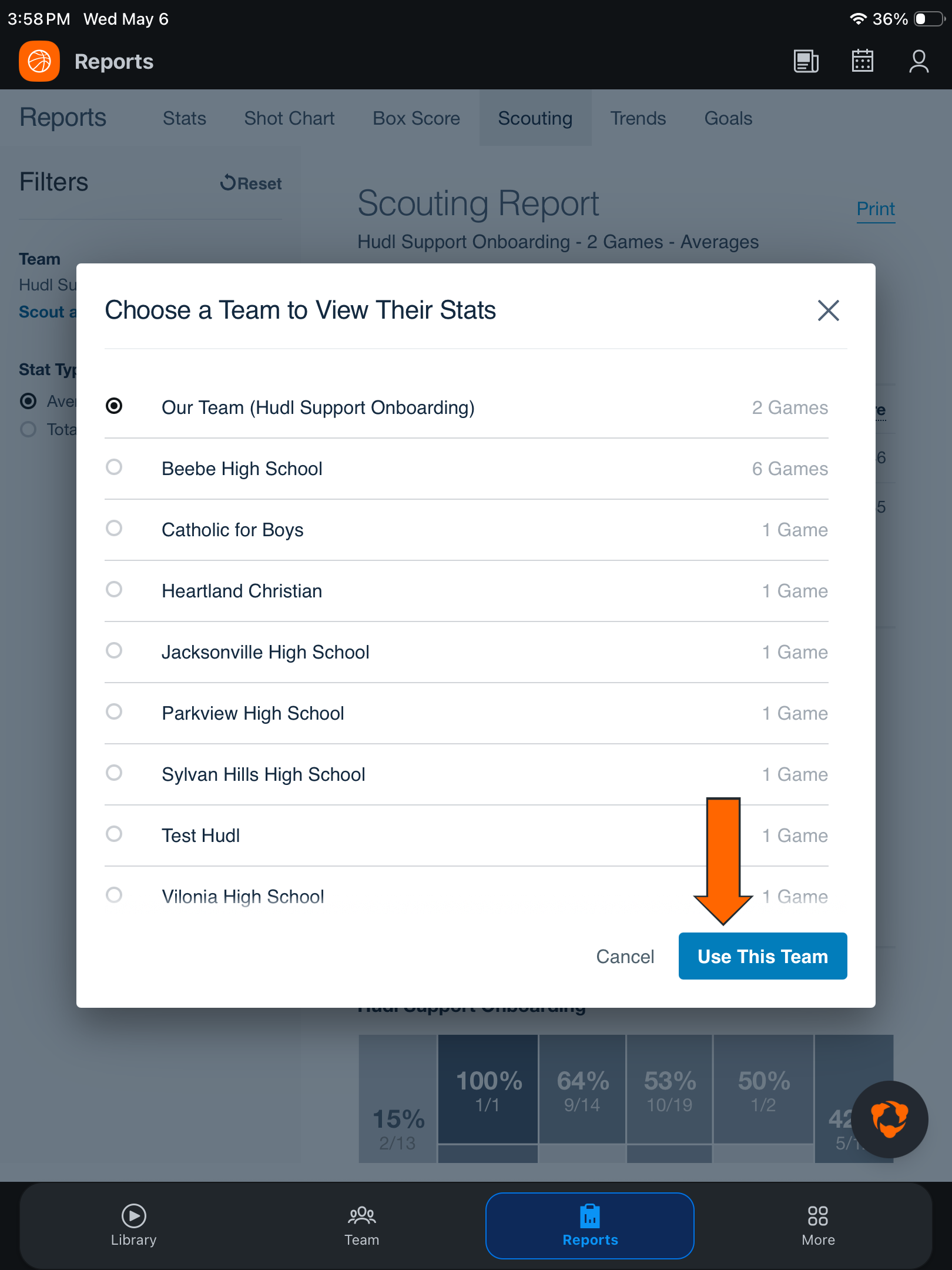 Scouting Report • Basketball • Hudl Support