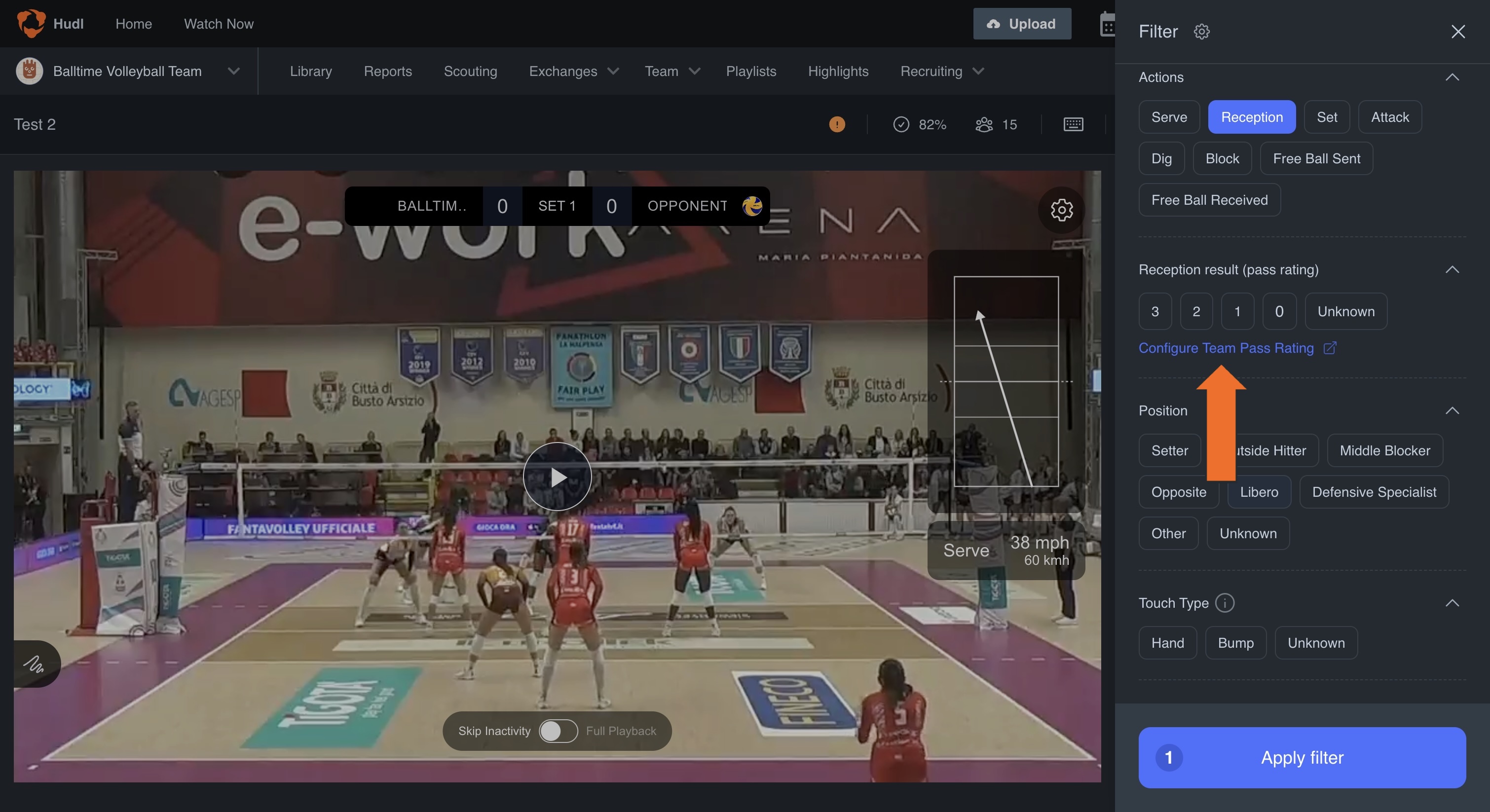 Customize Pass Rating Zones in Balltime • Hudl Support
