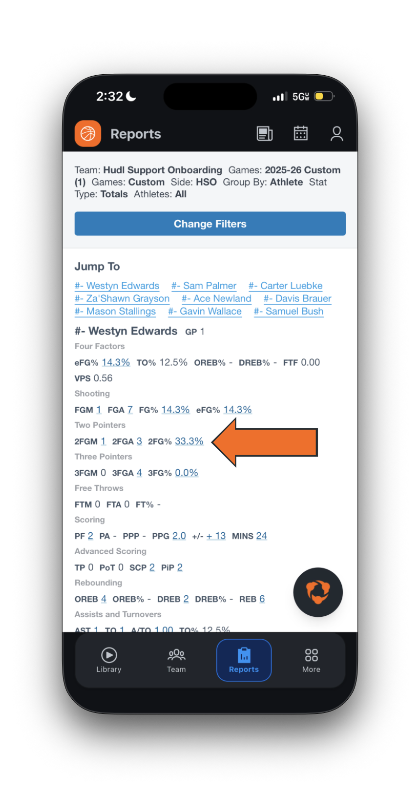 View the Stats Report • Hudl Support