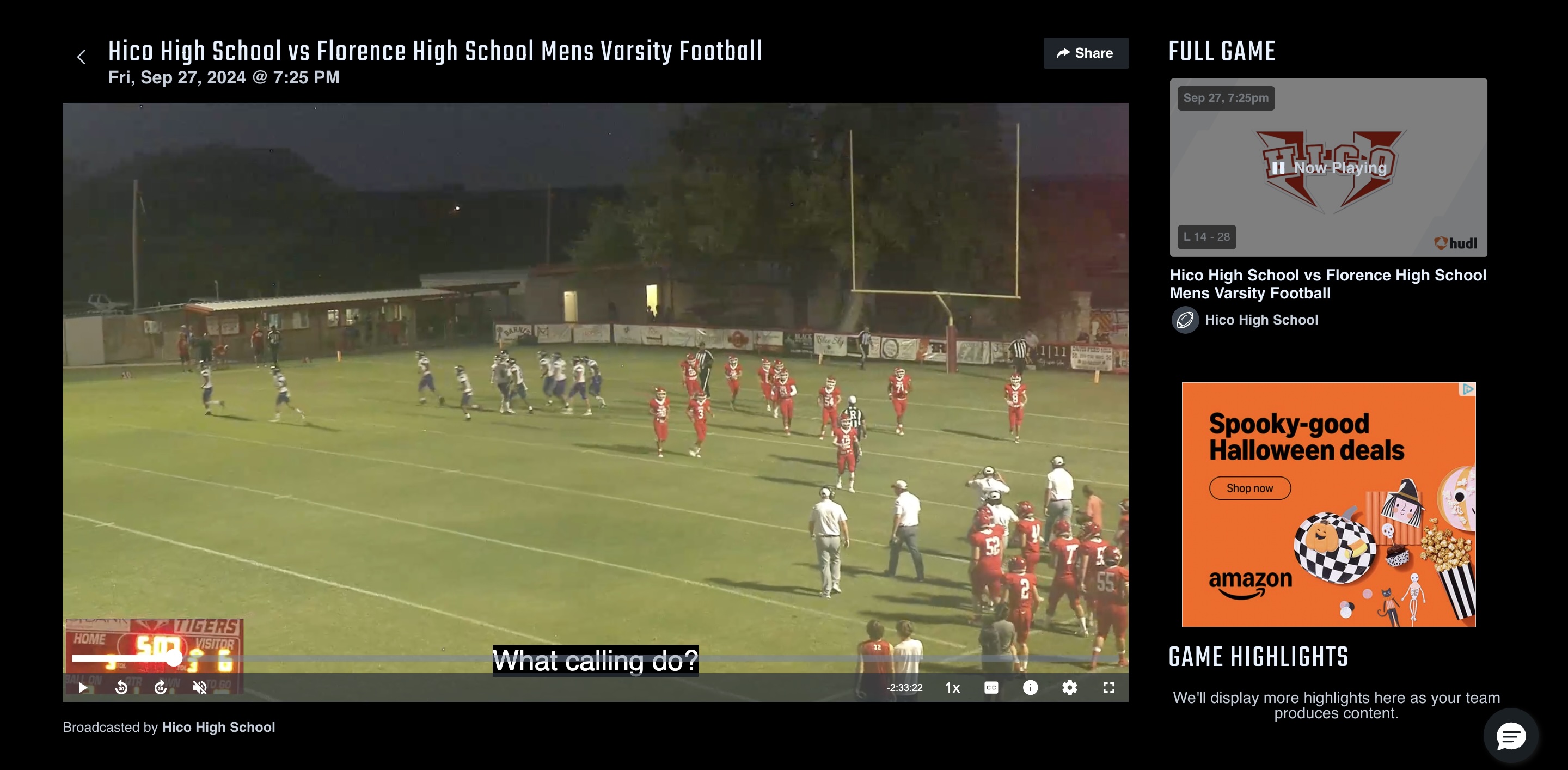 Hudl TV Enable Captions Broadcast Computer 3