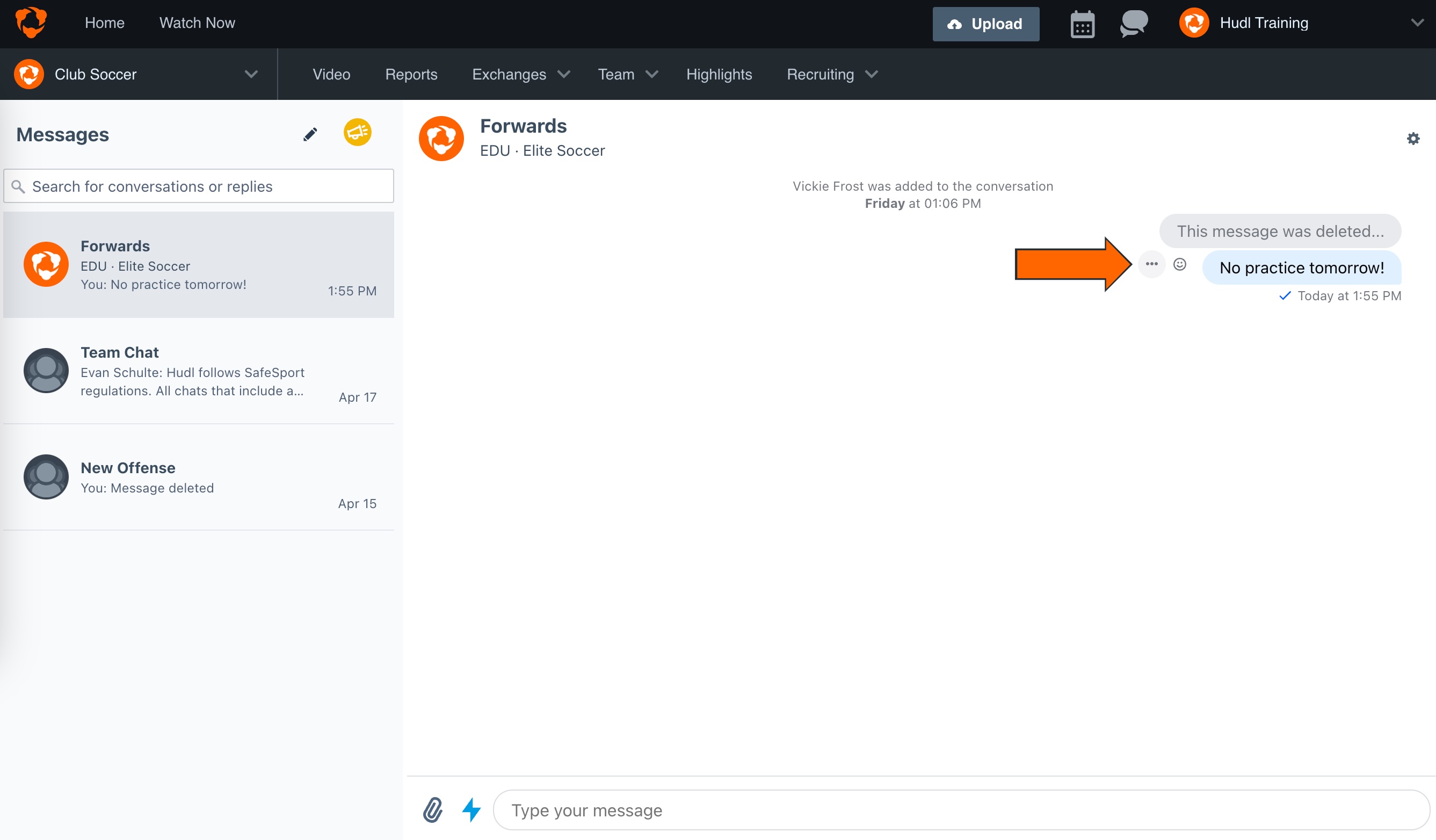 Report a Message • Hudl Support