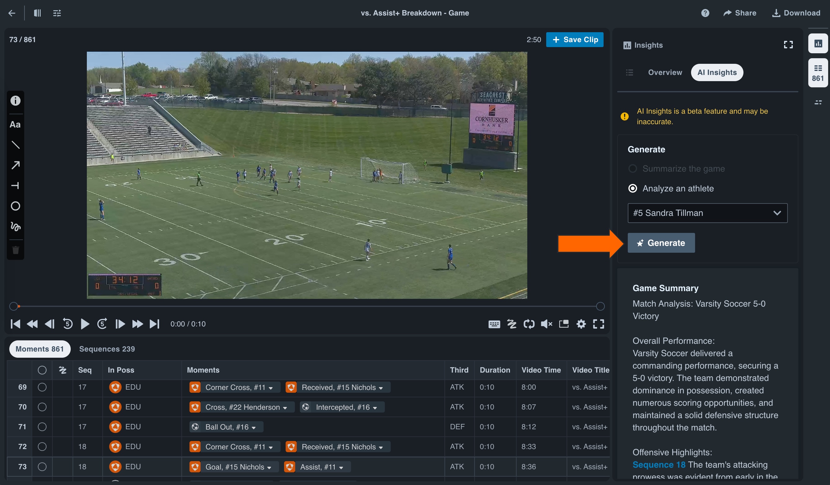 AI Insights • Soccer • Hudl Support