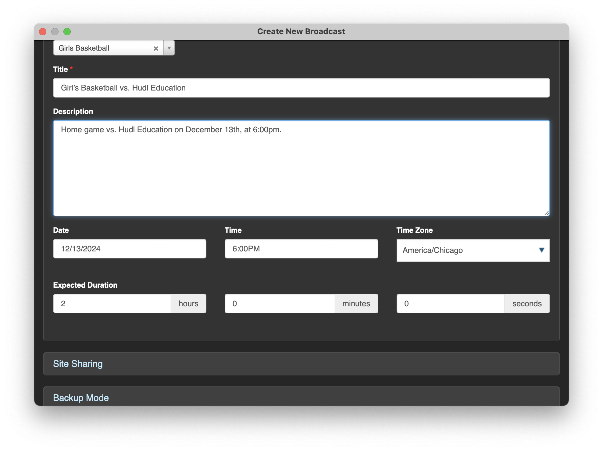 schedule-livestreams-hudl-support
