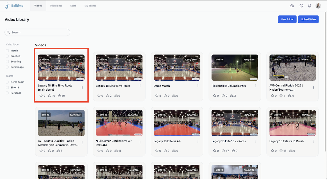 View Rotational Stats in Balltime • Hudl Support