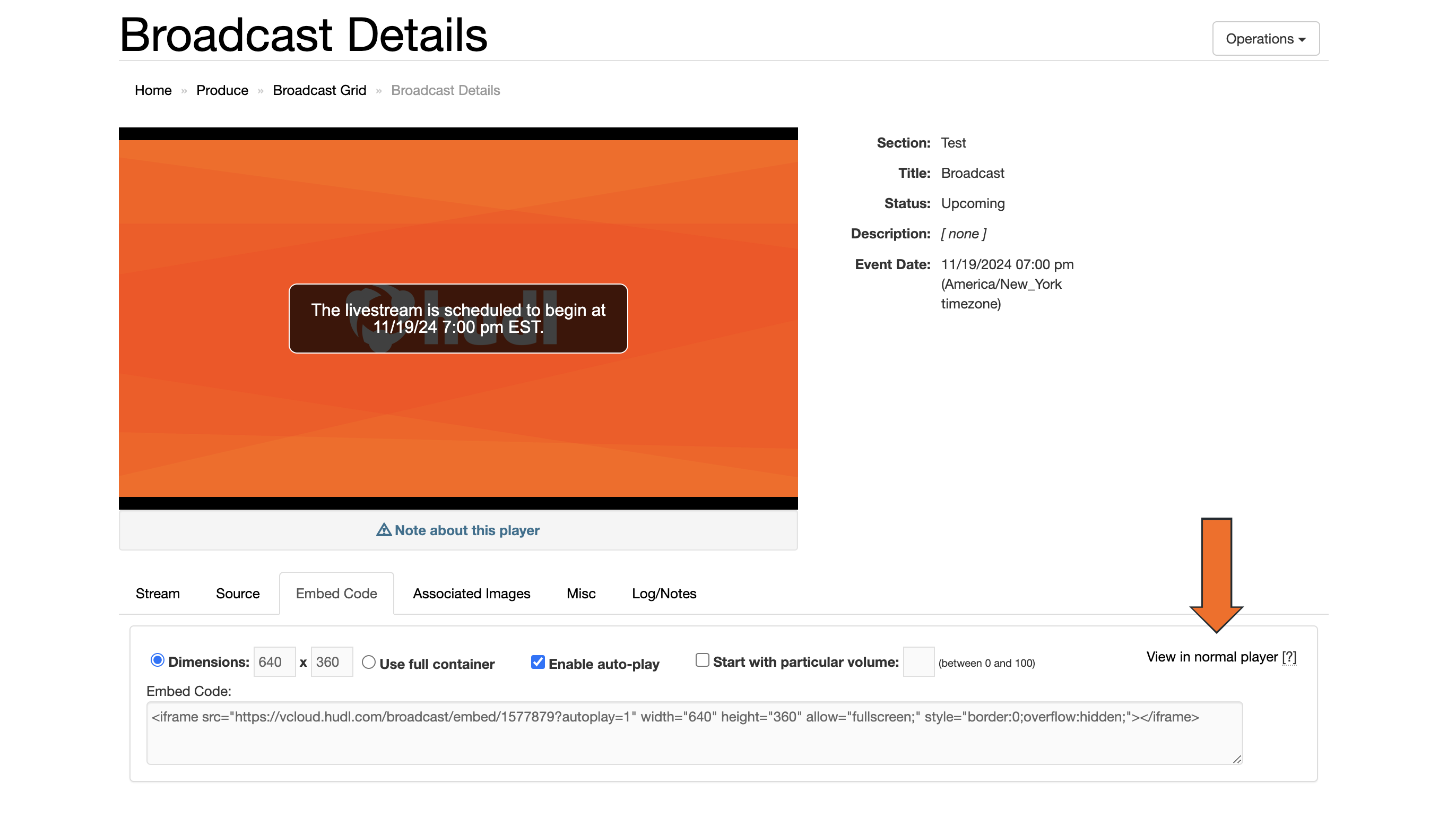 Find Individual Broadcast Links or Embed Codes • Hudl Support