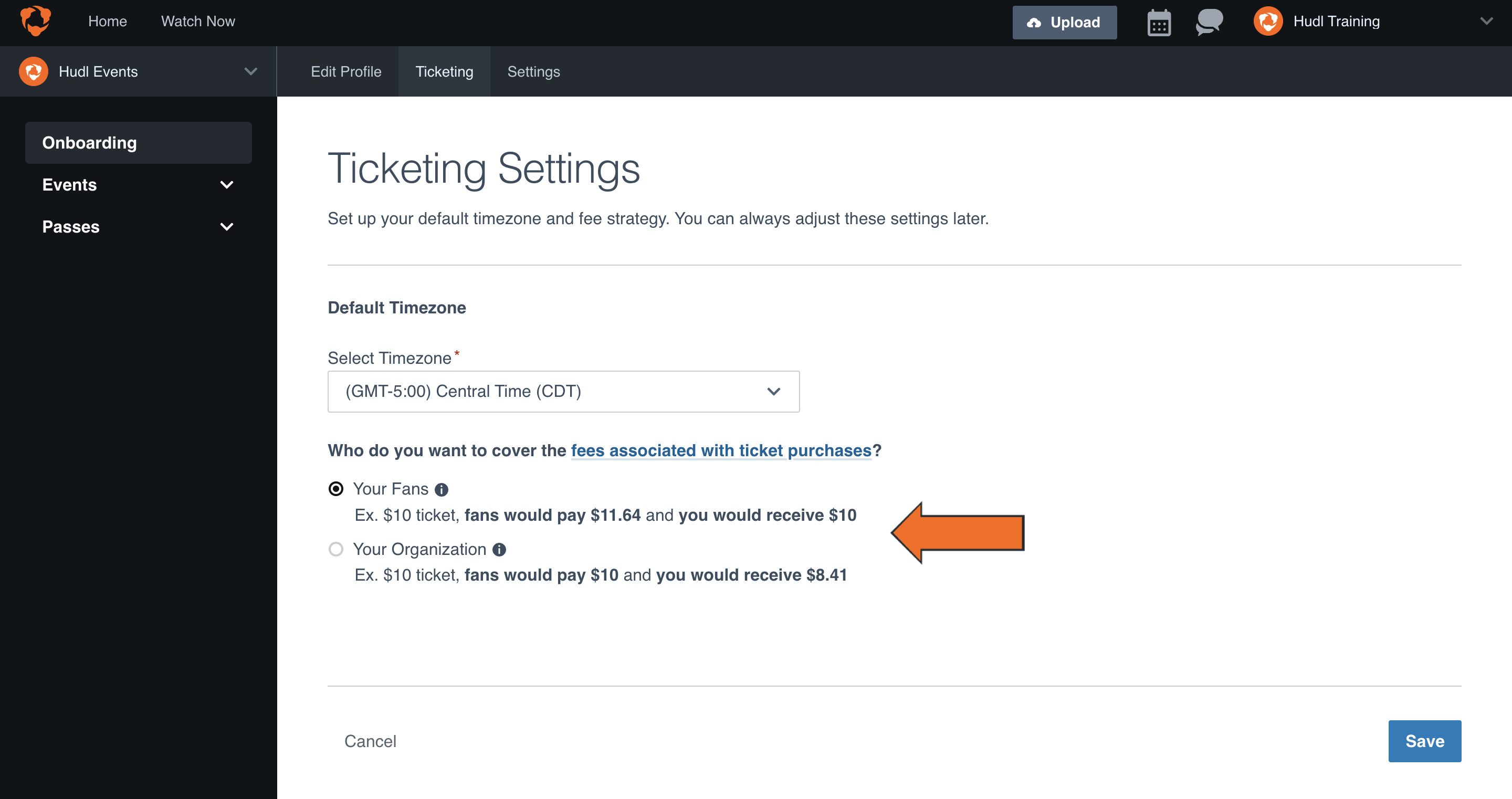 Set Default Ticketing Settings • Hudl Support