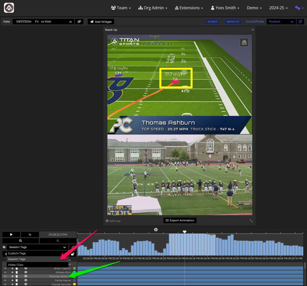 Chase Cam and Focused Player • Hudl Support