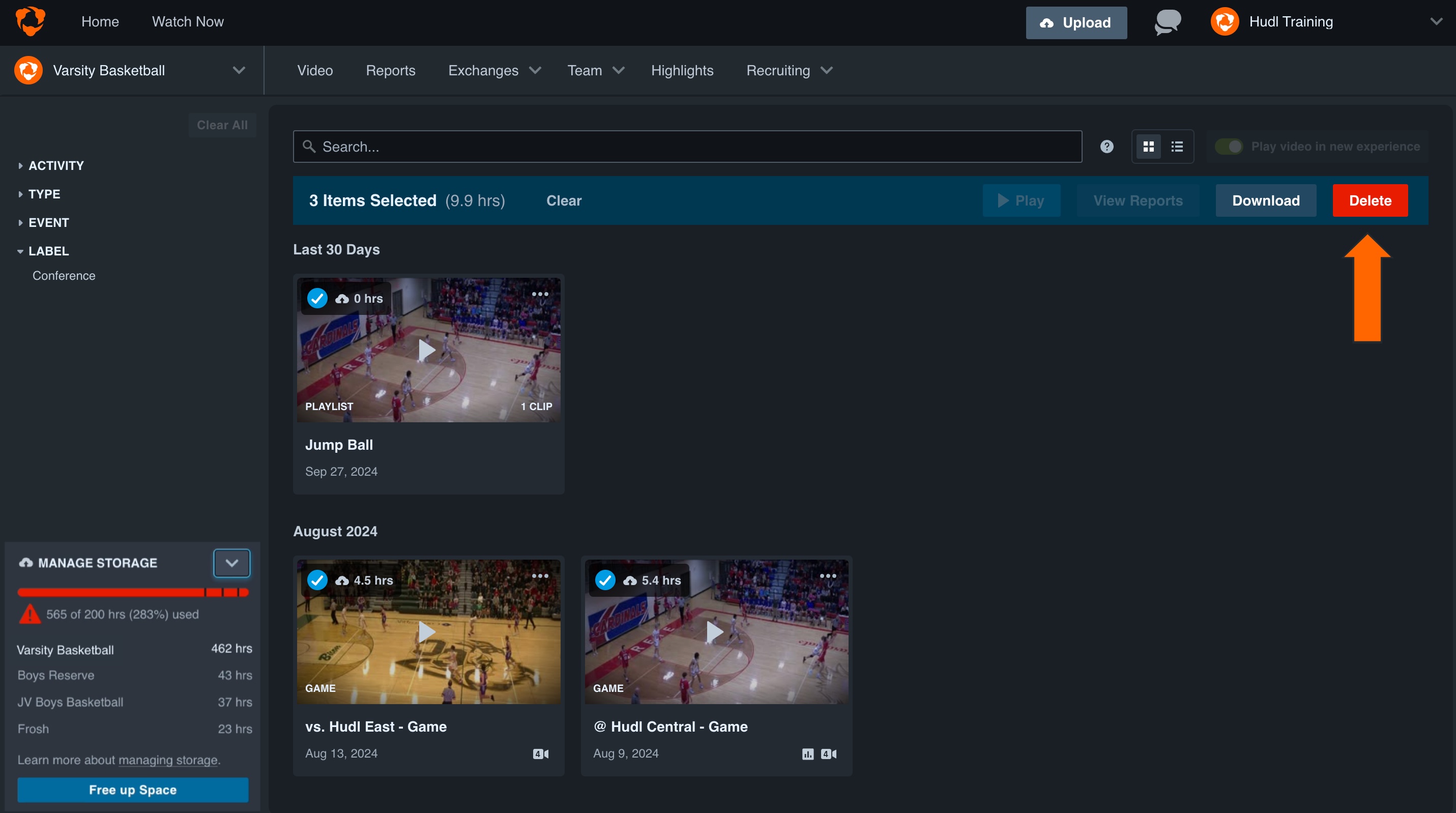 Manage Storage Hours • Hudl Support