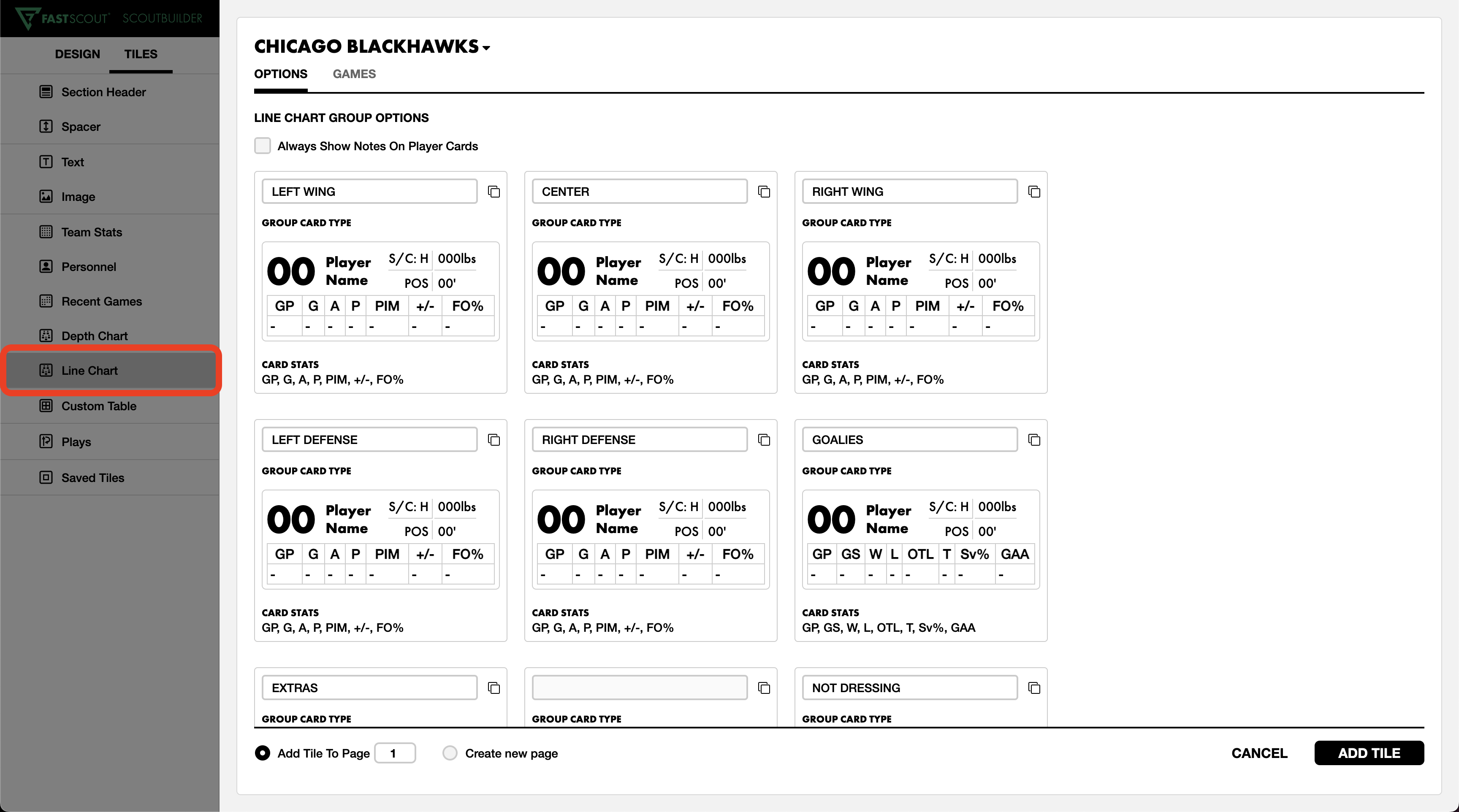 Line Chart Tile • Hudl Support