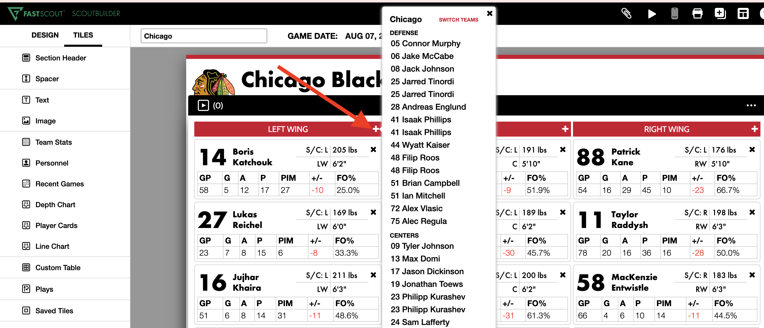 Line Chart Tile • Hudl Support