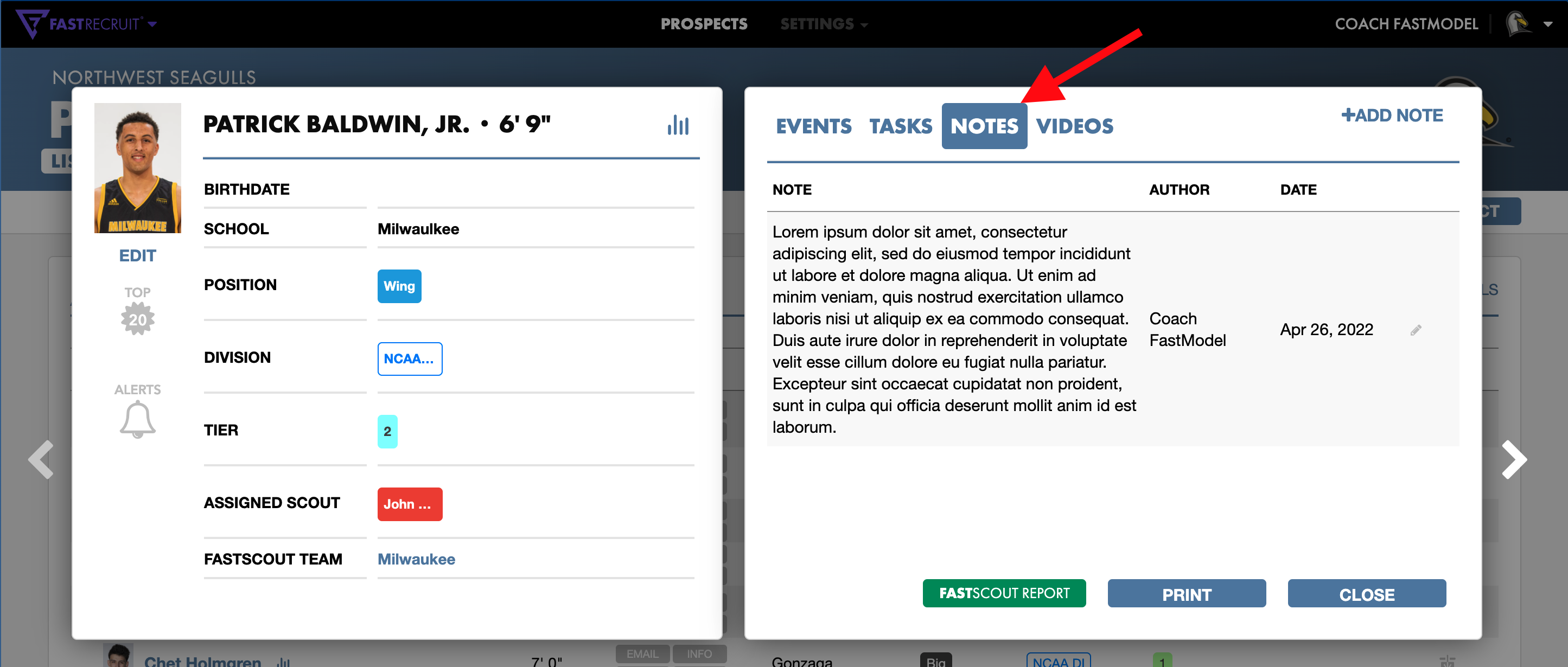 Add Notes to Prospects on Web • Hudl Support