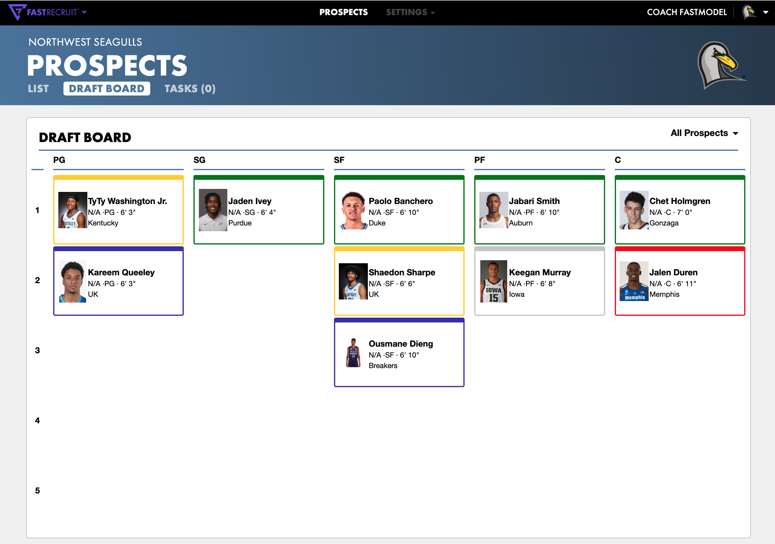 Draft Board • Hudl Support