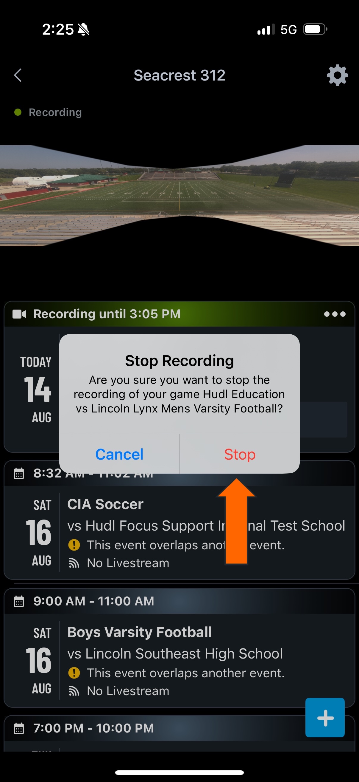 Stop a Focus Recording • Hudl Support
