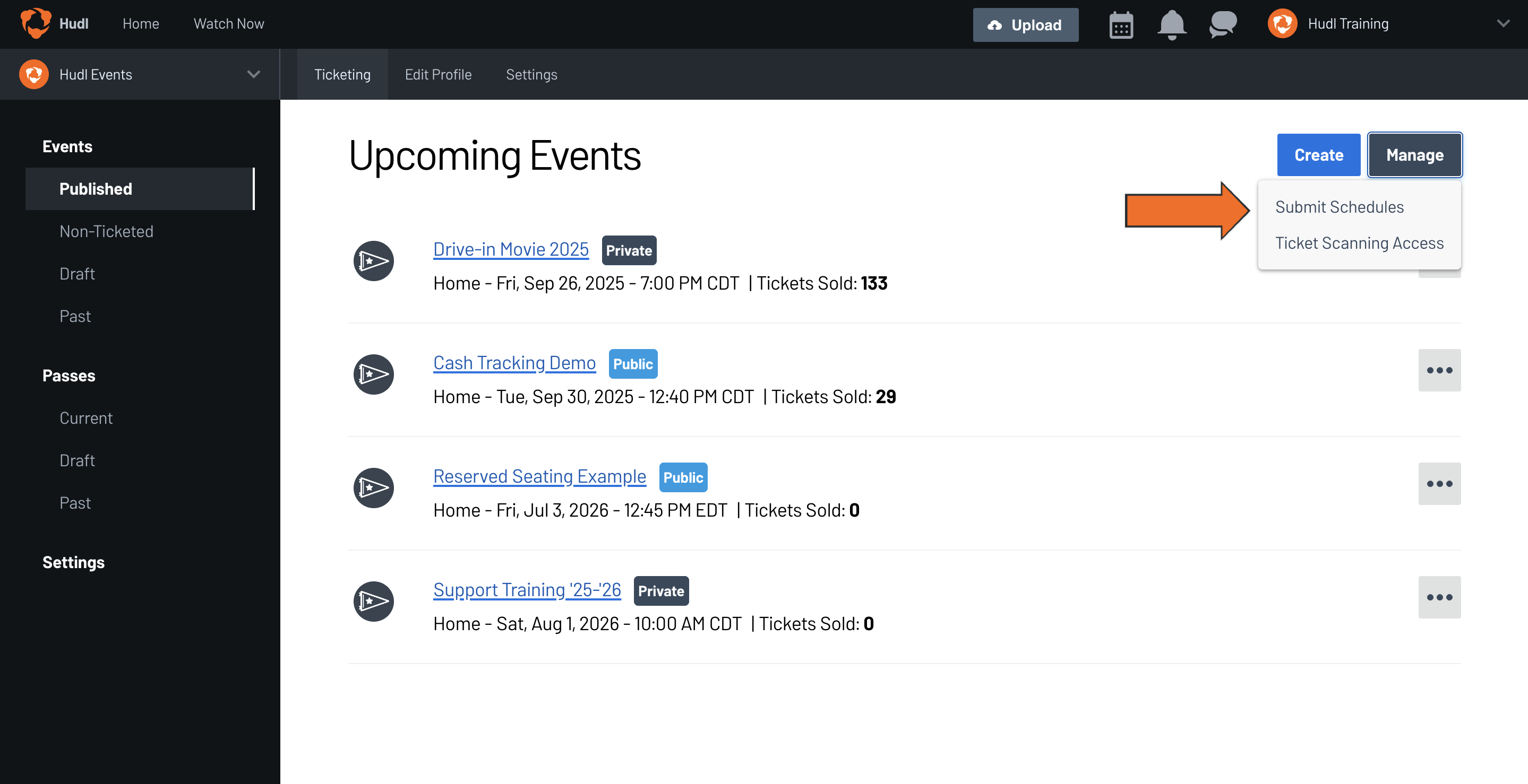 Submit Schedule(s) for Ticketing • Hudl Support
