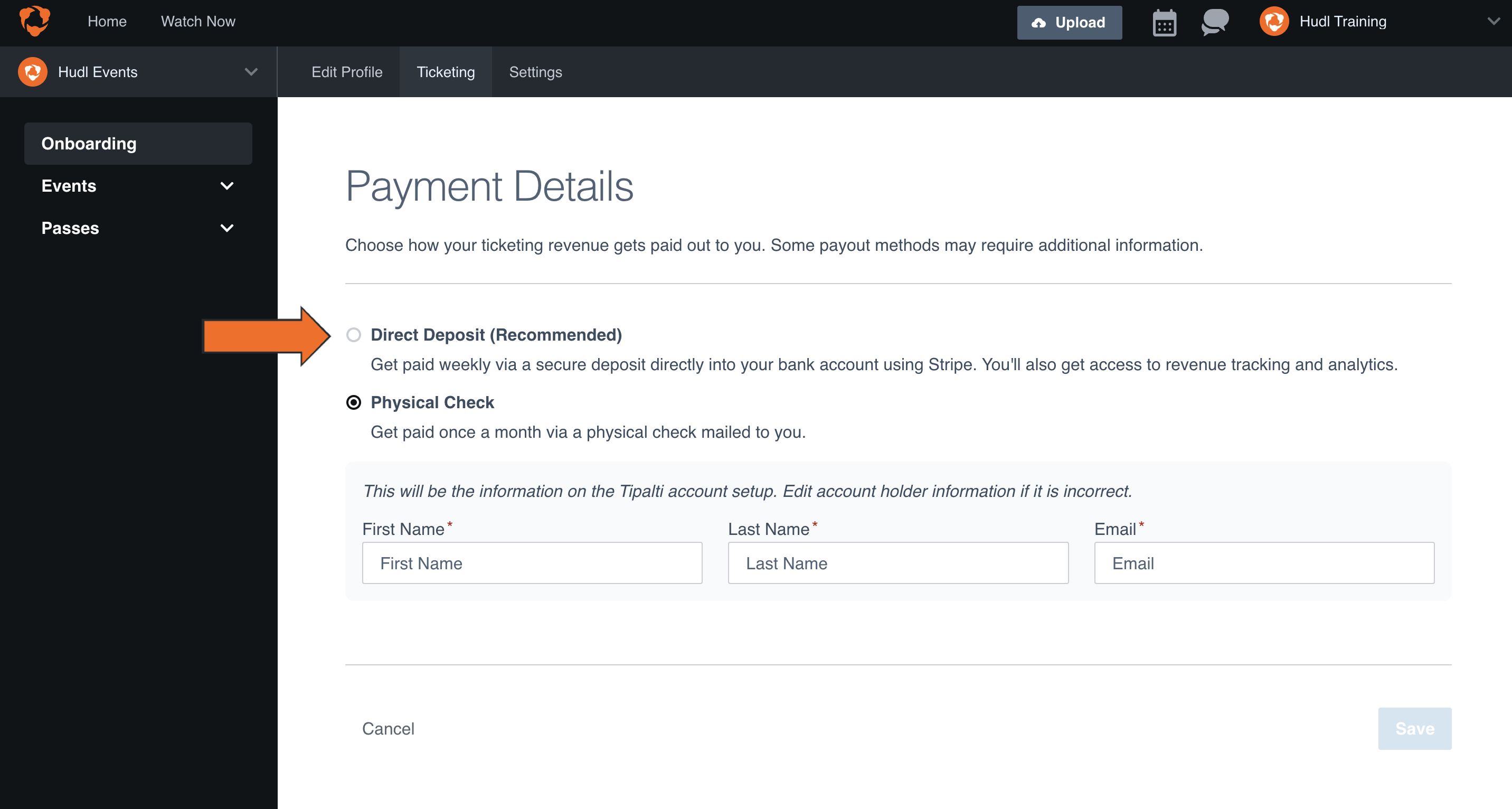 Set Up Payment Details • Hudl Support