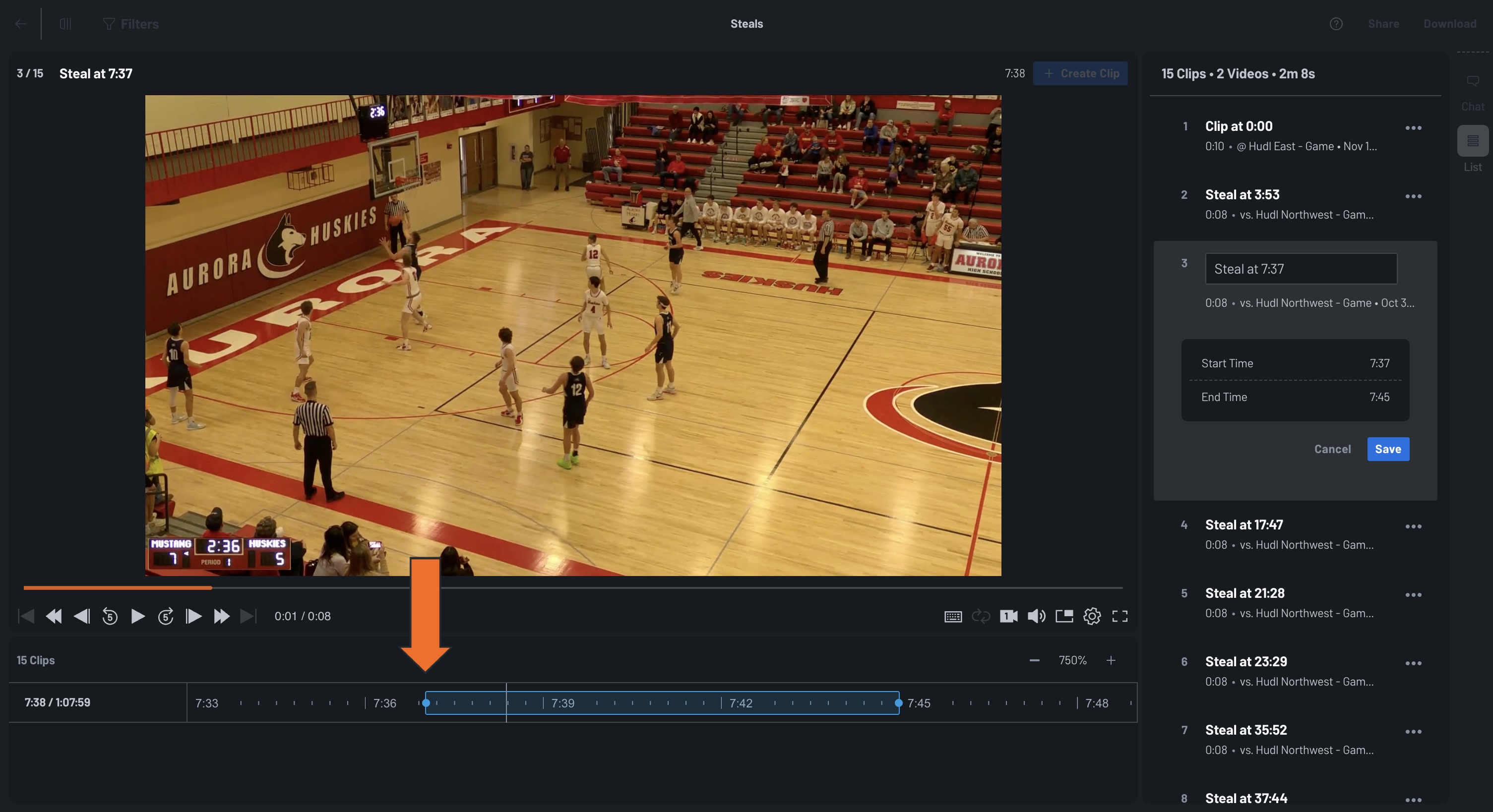 Edit Clips in a Playlist • Hudl Support